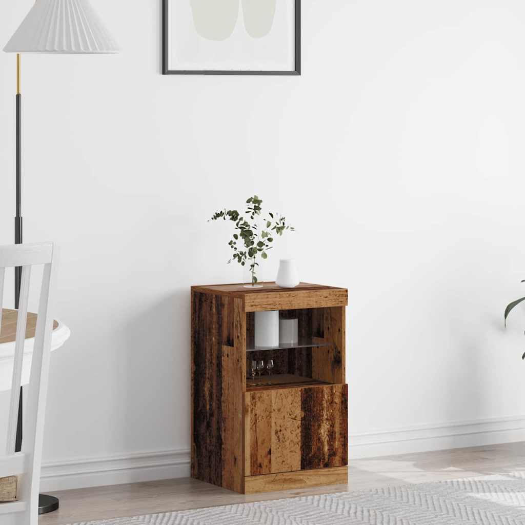 LED Sideboard Old Wood 41 x 37 x 67 cm Engineered Wood