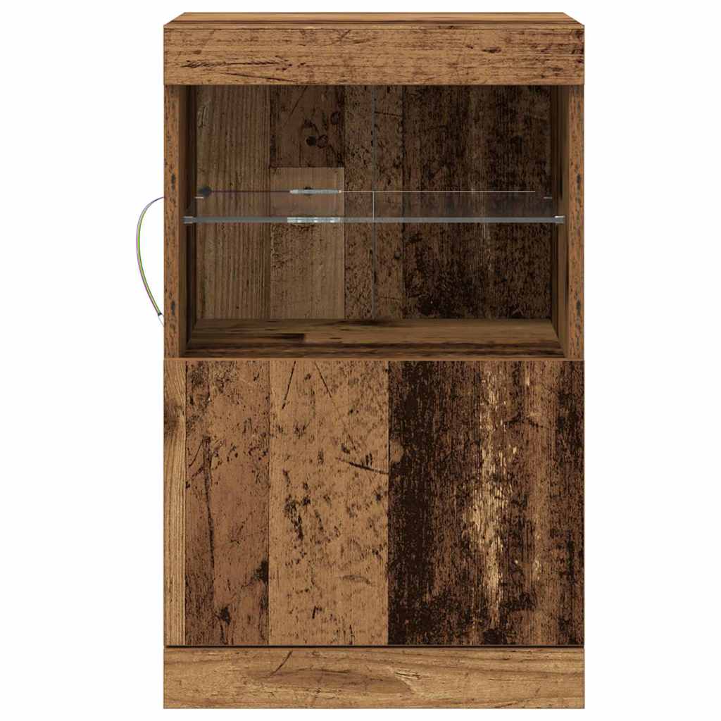 LED Sideboard Old Wood 41 x 37 x 67 cm Engineered Wood