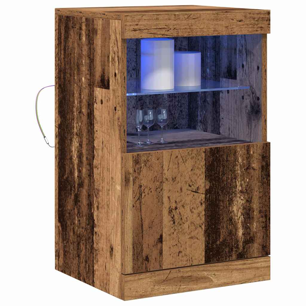 LED Sideboard Old Wood 41 x 37 x 67 cm Engineered Wood