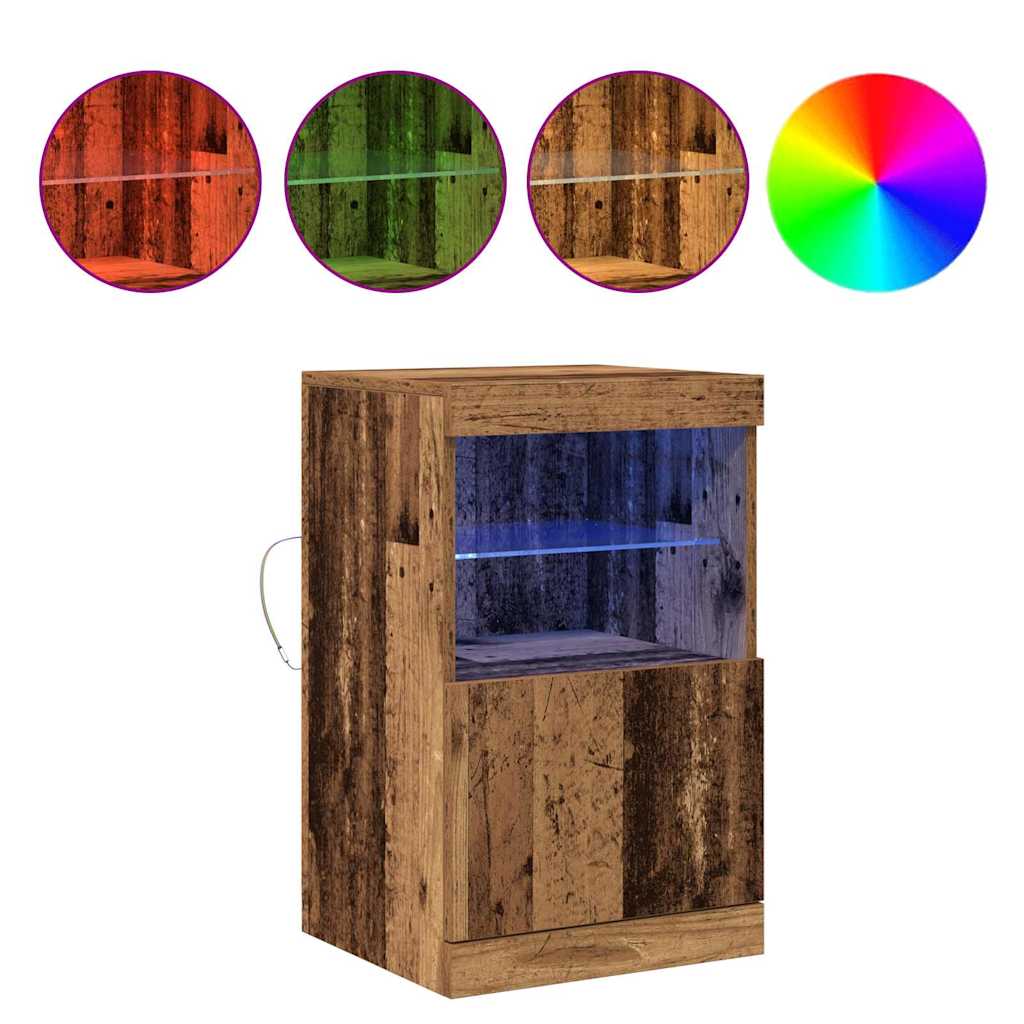 LED Sideboard Old Wood 41 x 37 x 67 cm Engineered Wood