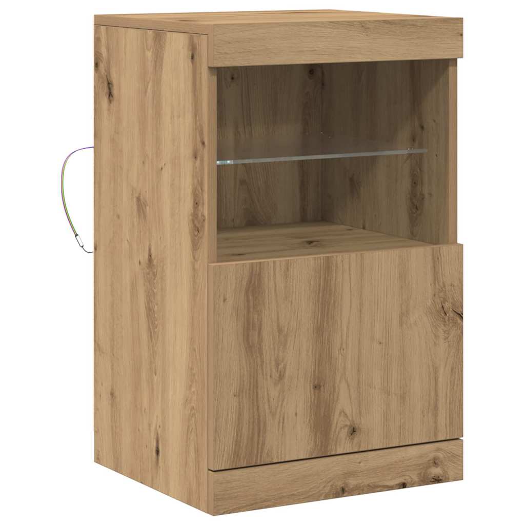 LED Sideboard Artisan Oak 41 x 37 x 67 cm Engineered Wood