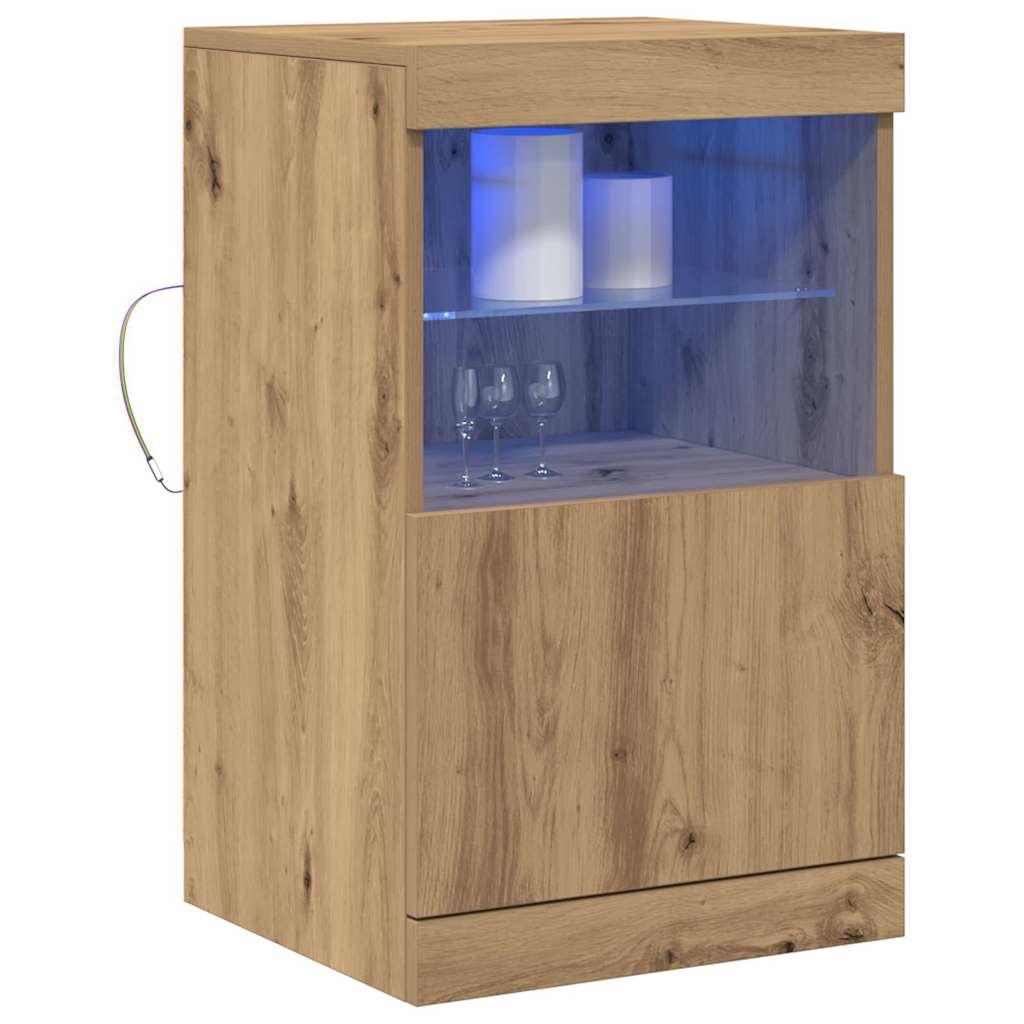 LED Sideboard Artisan Oak 41 x 37 x 67 cm Engineered Wood