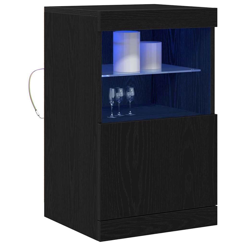 LED Sideboard Black Oak 41 x 37 x 67 cm Engineered Wood
