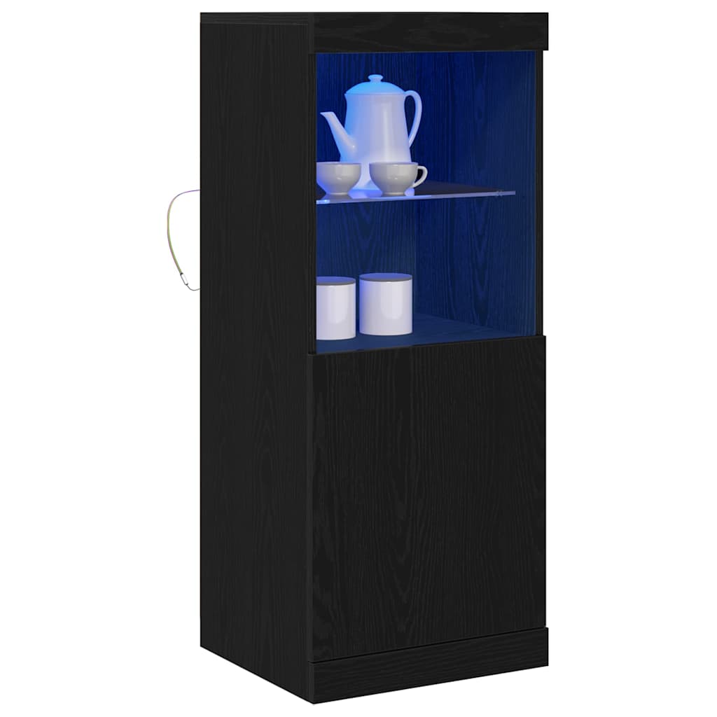 LED Sideboard Black Oak 41 x 37 x 100 cm Engineered Wood