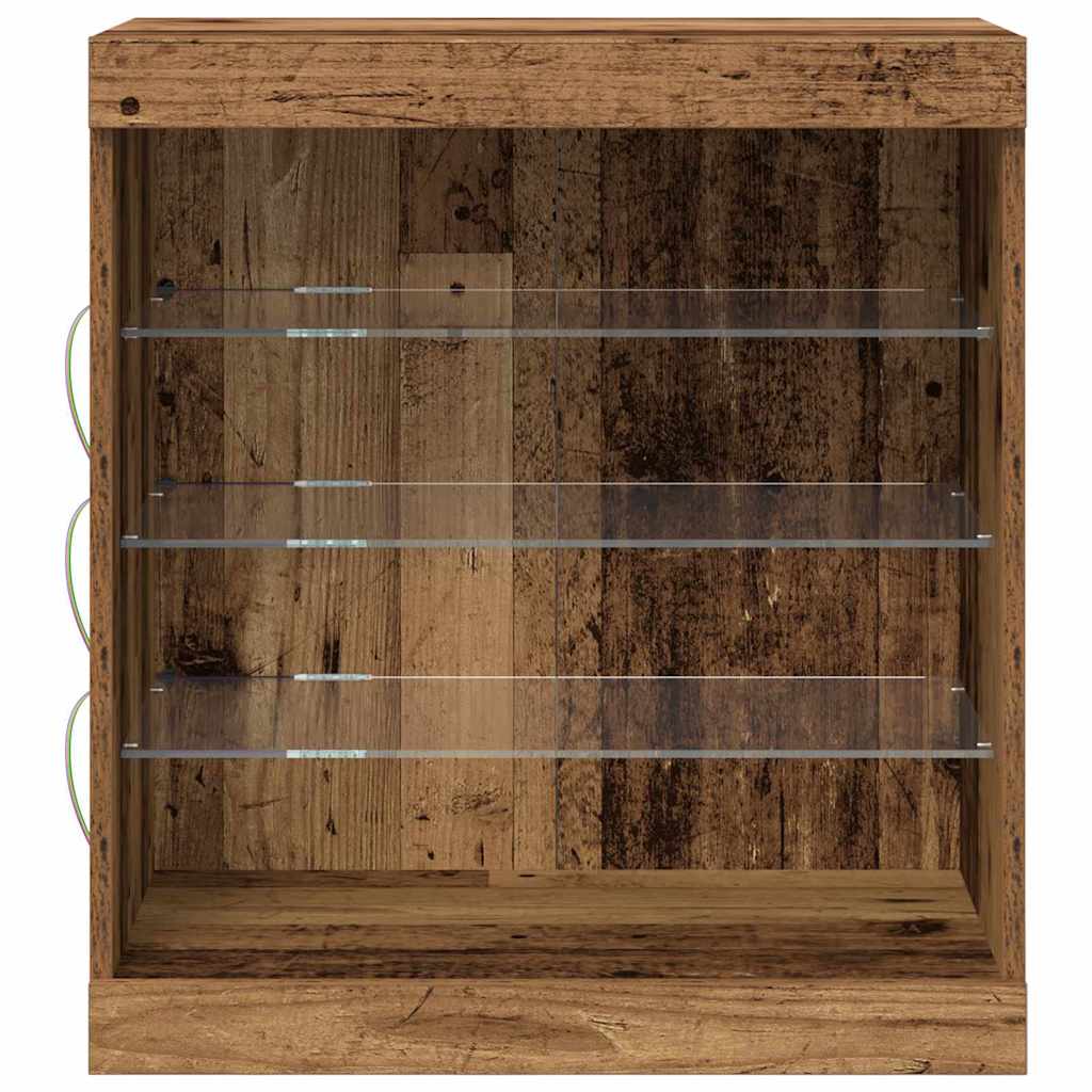 LED Sideboard Old Wood 60.5 x 37 x 67 cm Engineered Wood