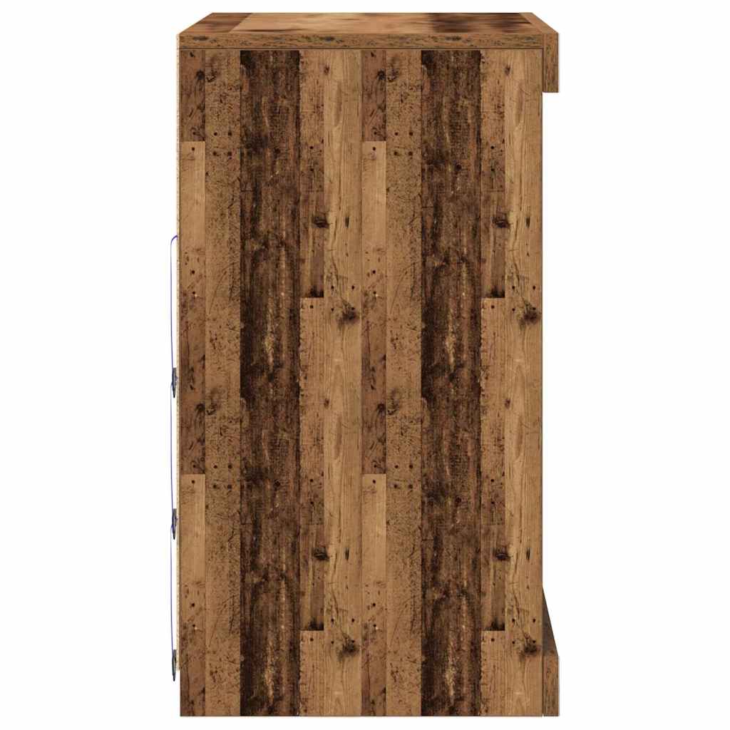 LED Sideboard Old Wood 60.5 x 37 x 67 cm Engineered Wood