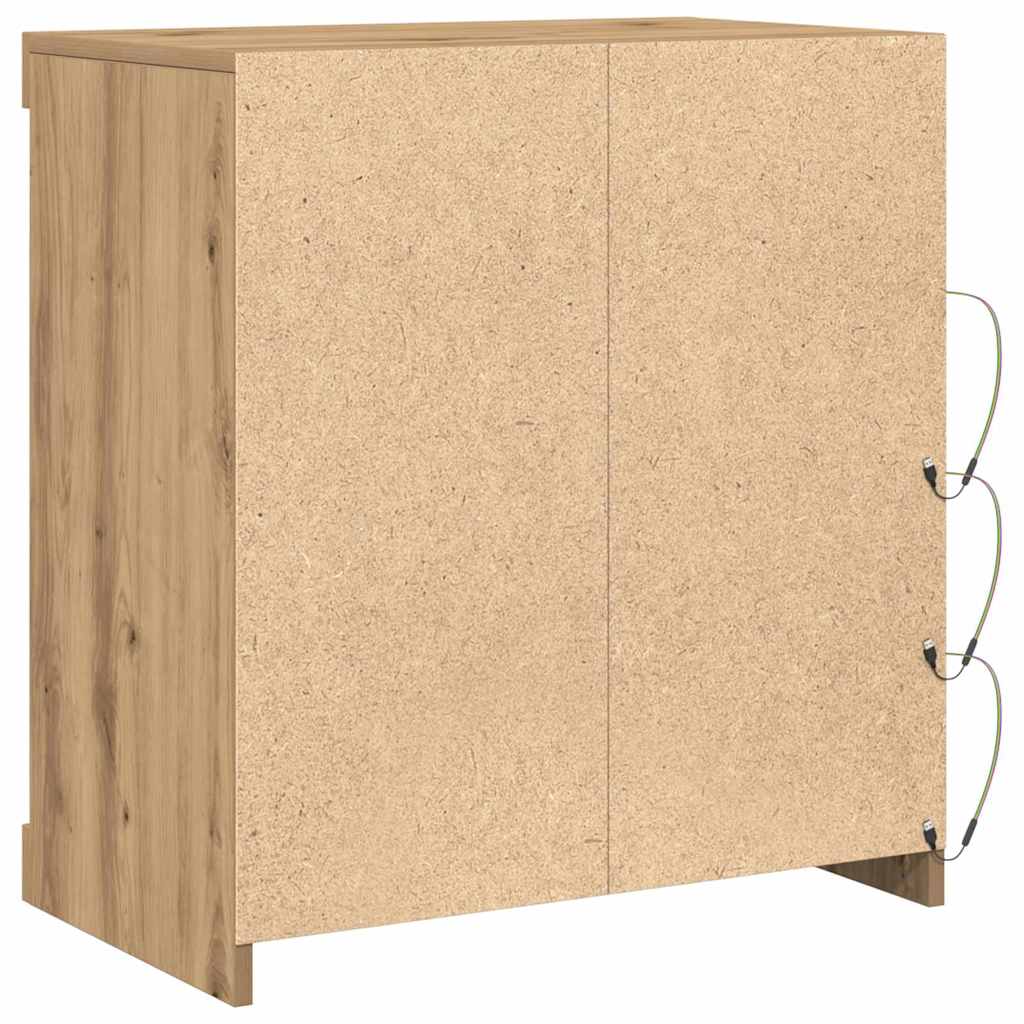 LED Sideboard Artisan Oak 60.5 x 37 x 67 cm Engineered Wood
