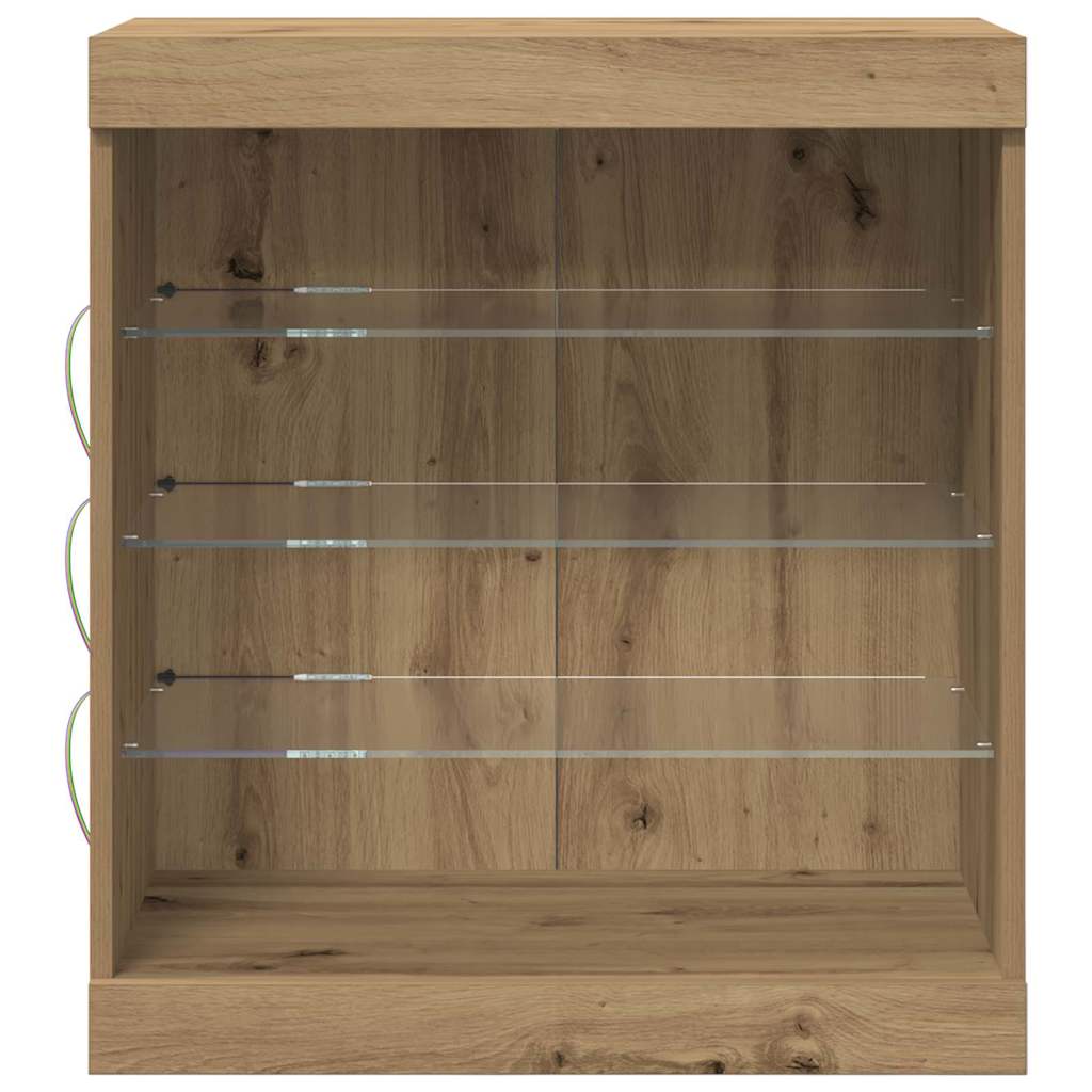LED Sideboard Artisan Oak 60.5 x 37 x 67 cm Engineered Wood