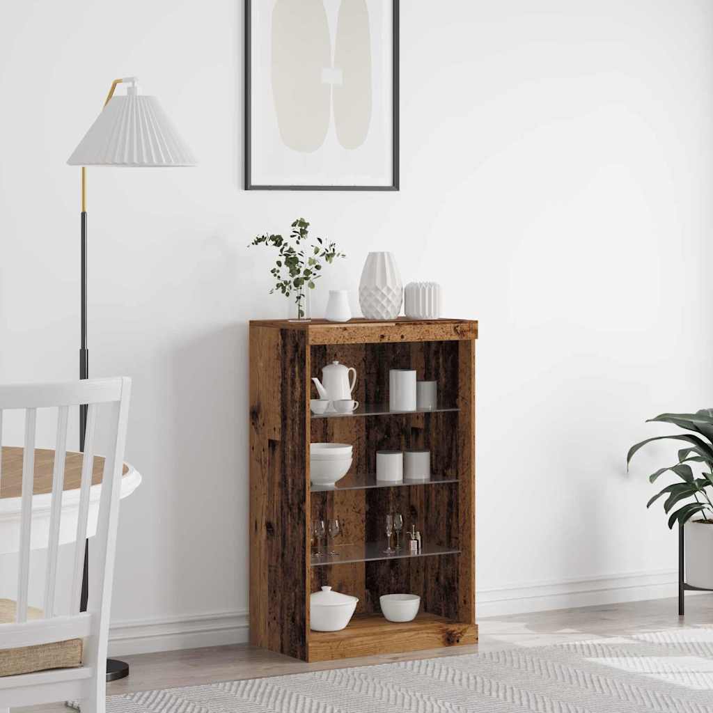 LED Sideboard Old Wood 60.5 x 37 x 100 cm Engineered Wood