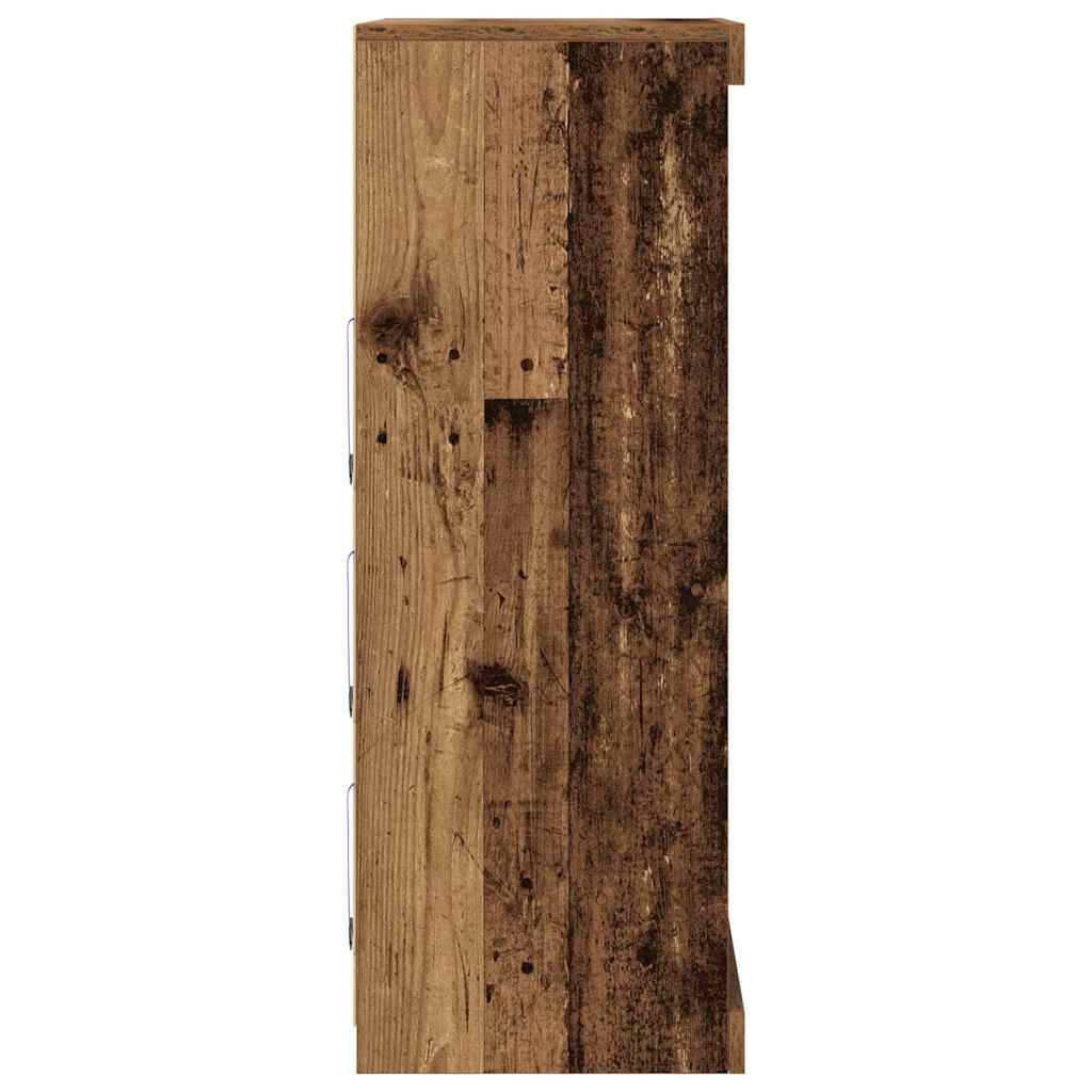 LED Sideboard Old Wood 60.5 x 37 x 100 cm Engineered Wood