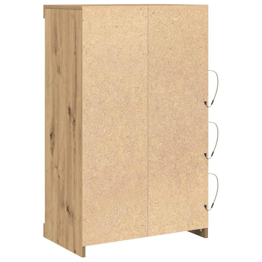 LED Sideboard Artisan Oak 60.5 x 37 x 100 cm Engineered Wood