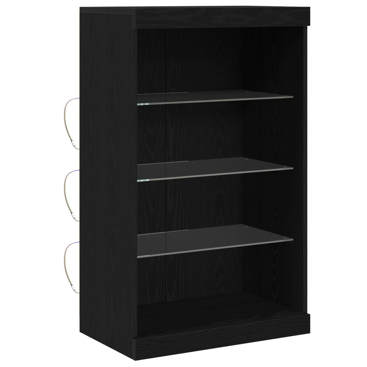 LED Sideboard Black Oak 60.5 x 37 x 100 cm Engineered Wood