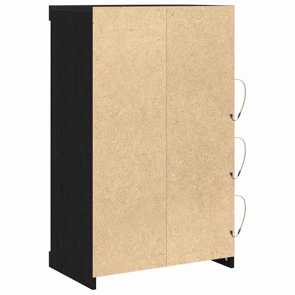 LED Sideboard Black Oak 60.5 x 37 x 100 cm Engineered Wood