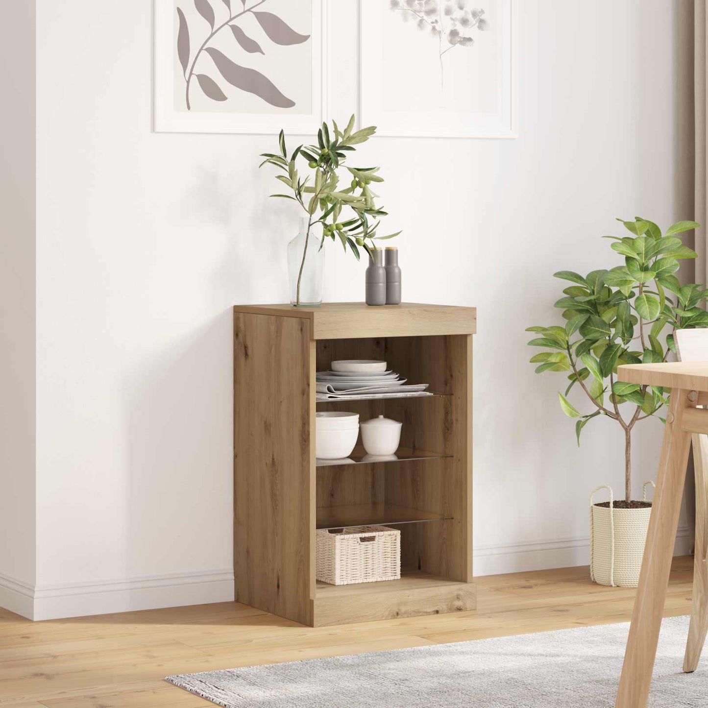 LED Sideboard Artisan Oak 41 x 37 x 67 cm Engineered Wood