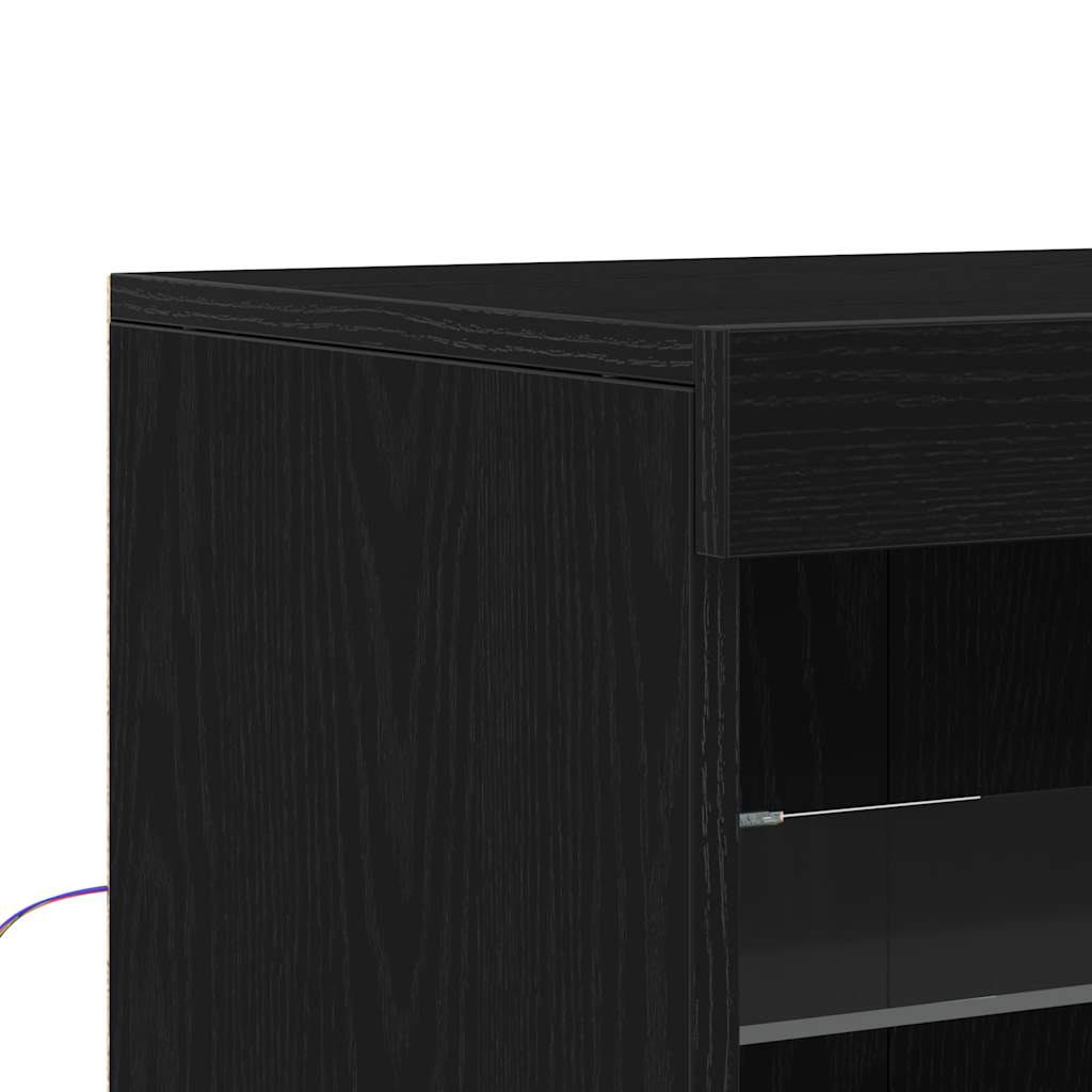 LED Sideboard Black Oak 41 x 37 x 100 cm Engineered Wood