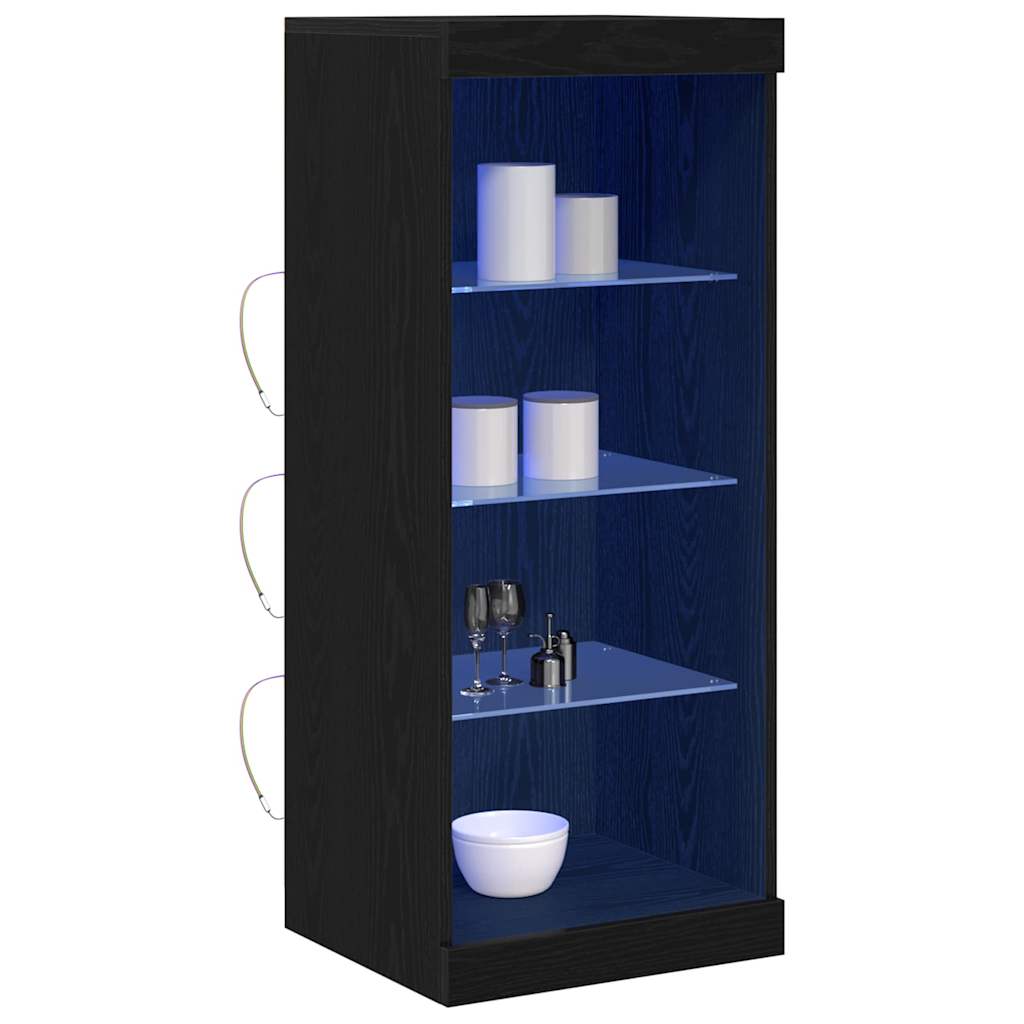 LED Sideboard Black Oak 41 x 37 x 100 cm Engineered Wood