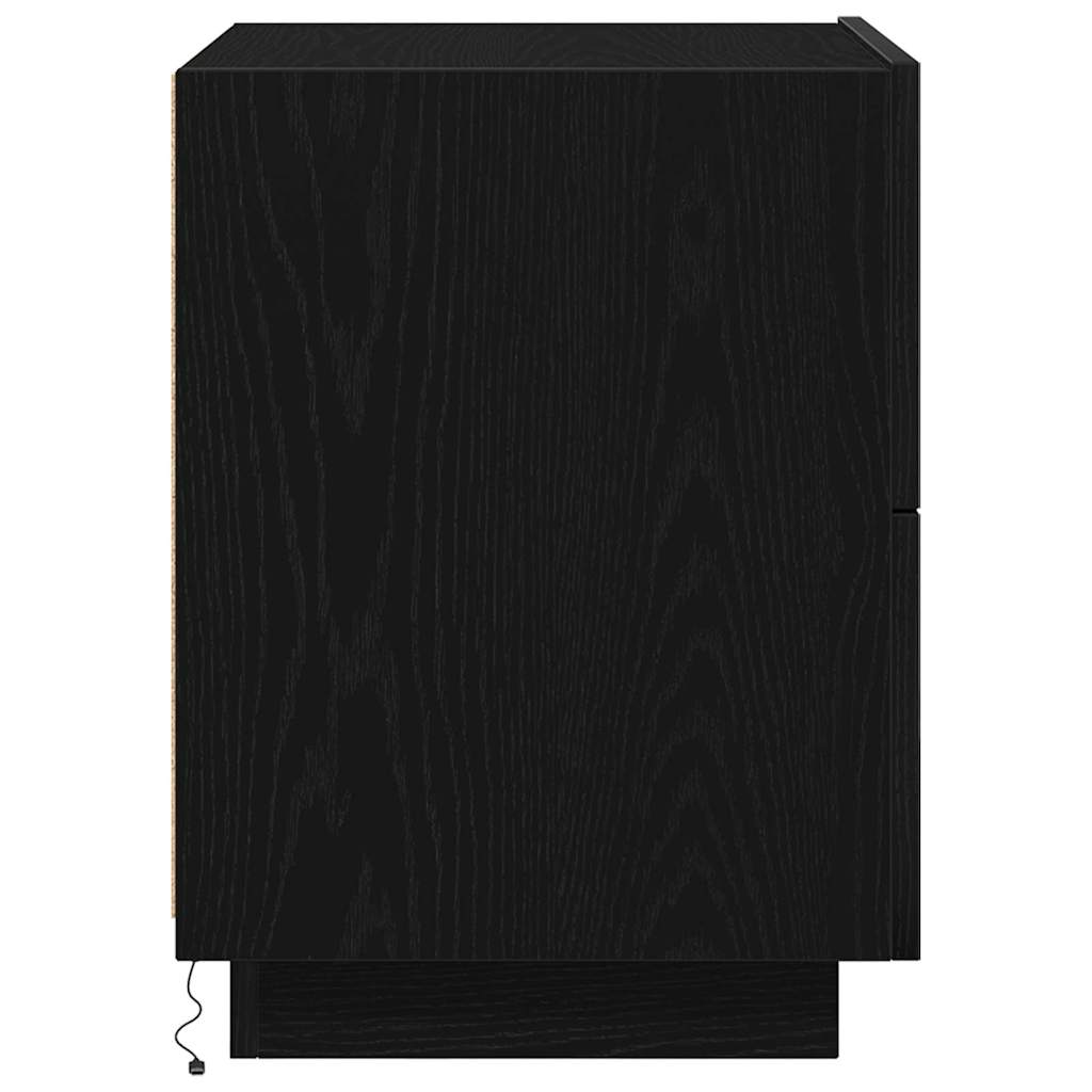 Bedside Cabinet Black Oak 45 x 40 x 55 cm Engineered Wood