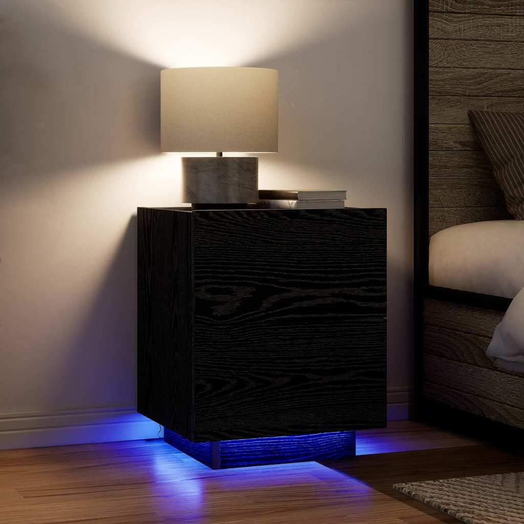 Bedside Cabinet 2 pcs Black Oak 45 x 40 x 55 cm Engineered Wood