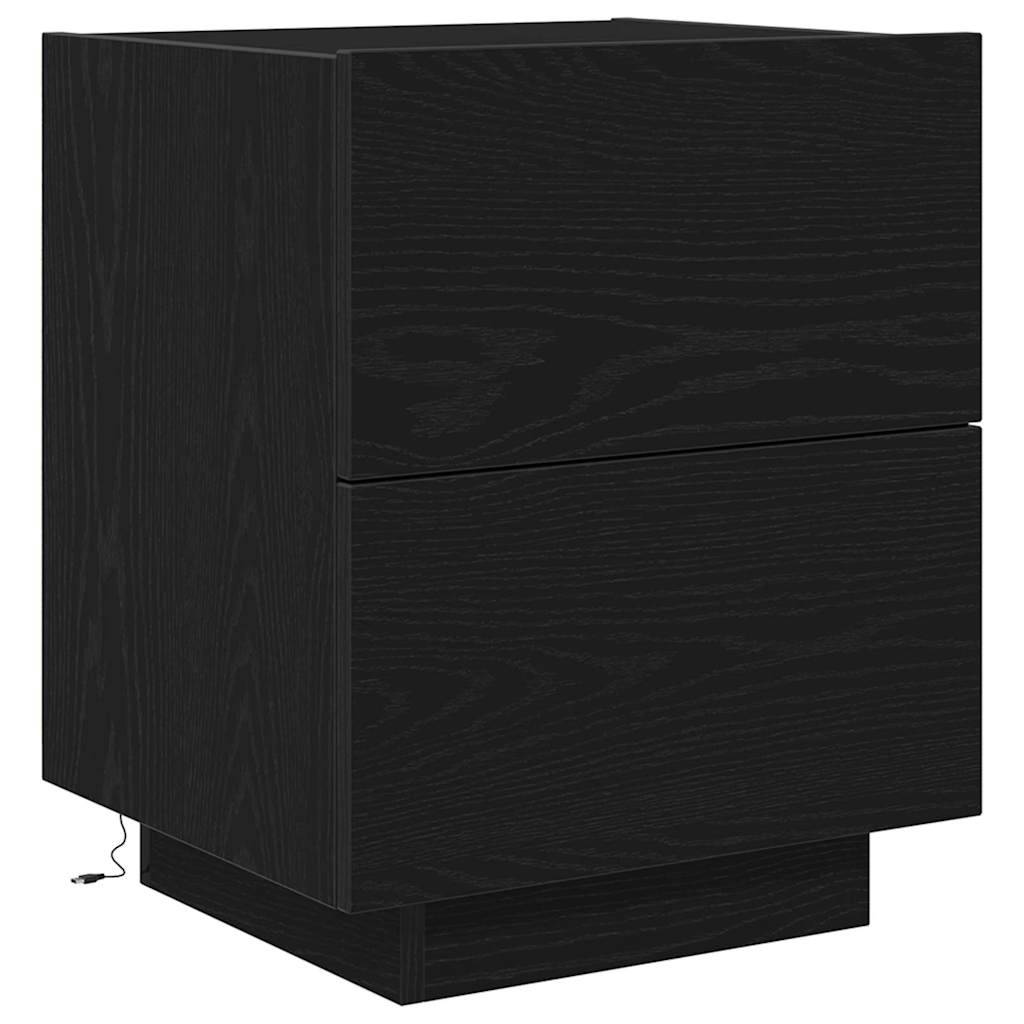 Bedside Cabinet 2 pcs Black Oak 45 x 40 x 55 cm Engineered Wood