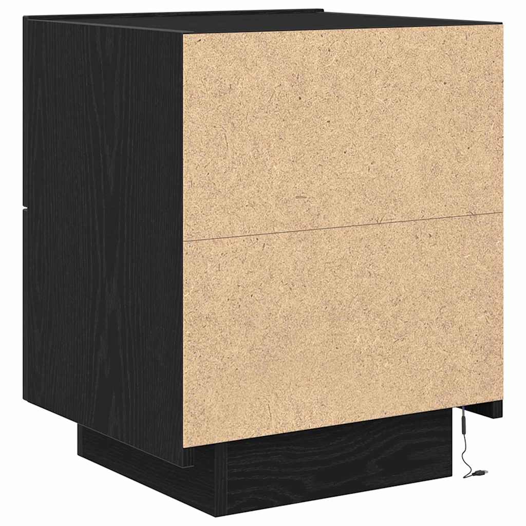 Bedside Cabinet 2 pcs Black Oak 45 x 40 x 55 cm Engineered Wood