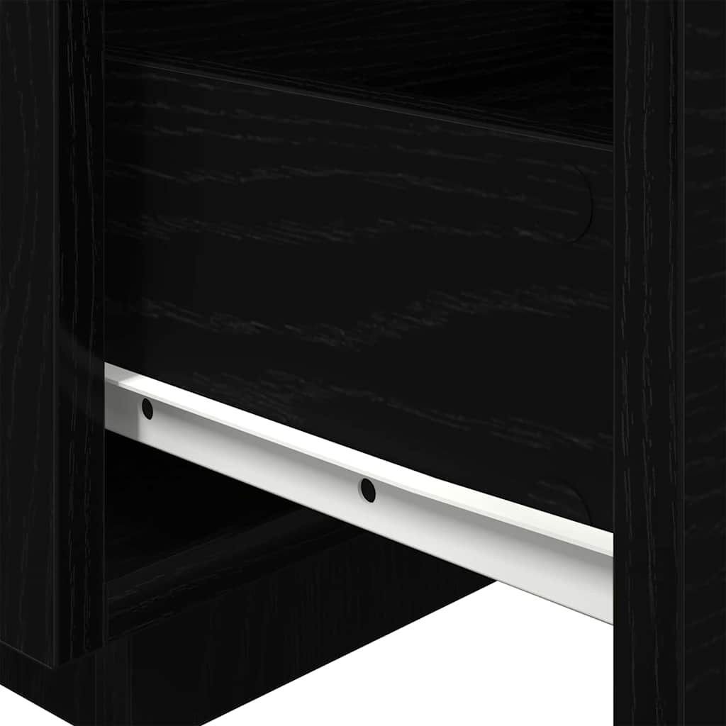 Bedside Cabinet Black Oak 40 x 39 x 37 cm Engineered Wood
