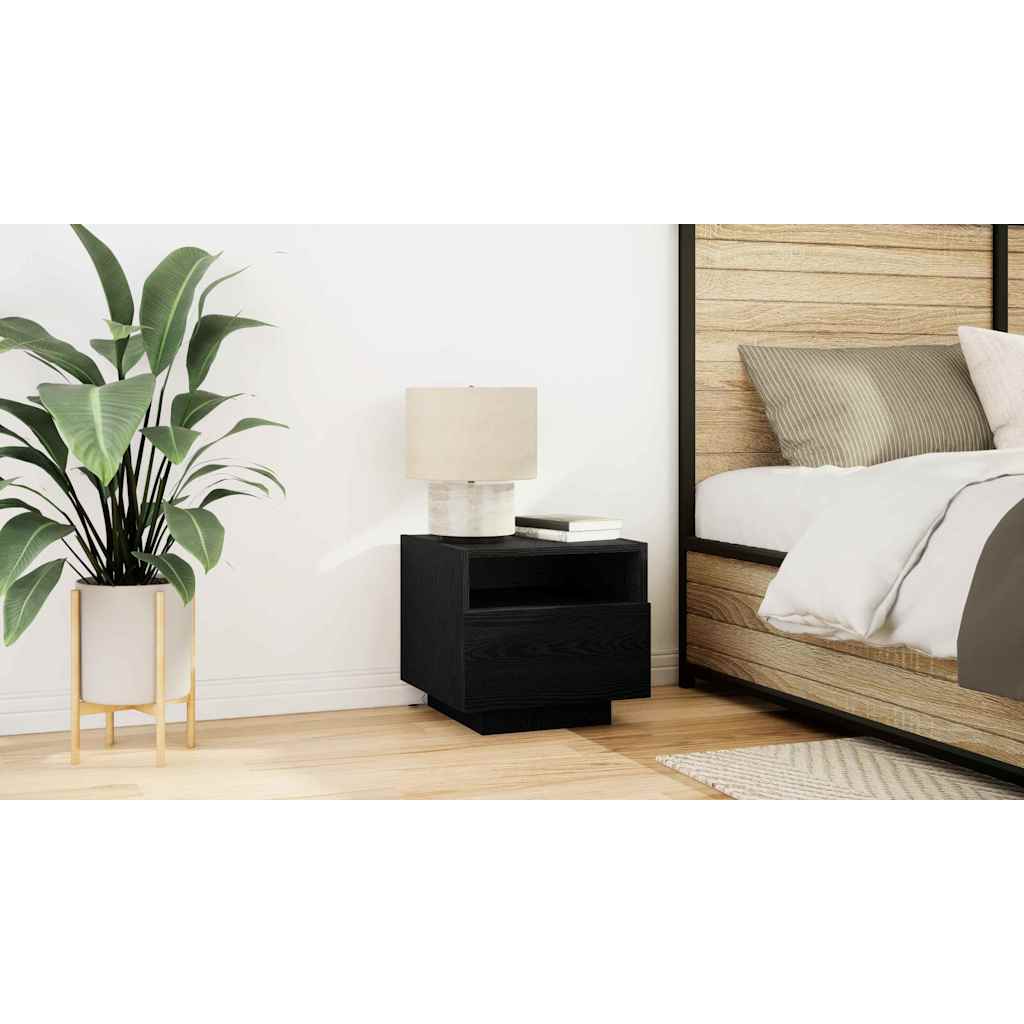 Bedside Cabinet Black Oak 40 x 39 x 37 cm Engineered Wood