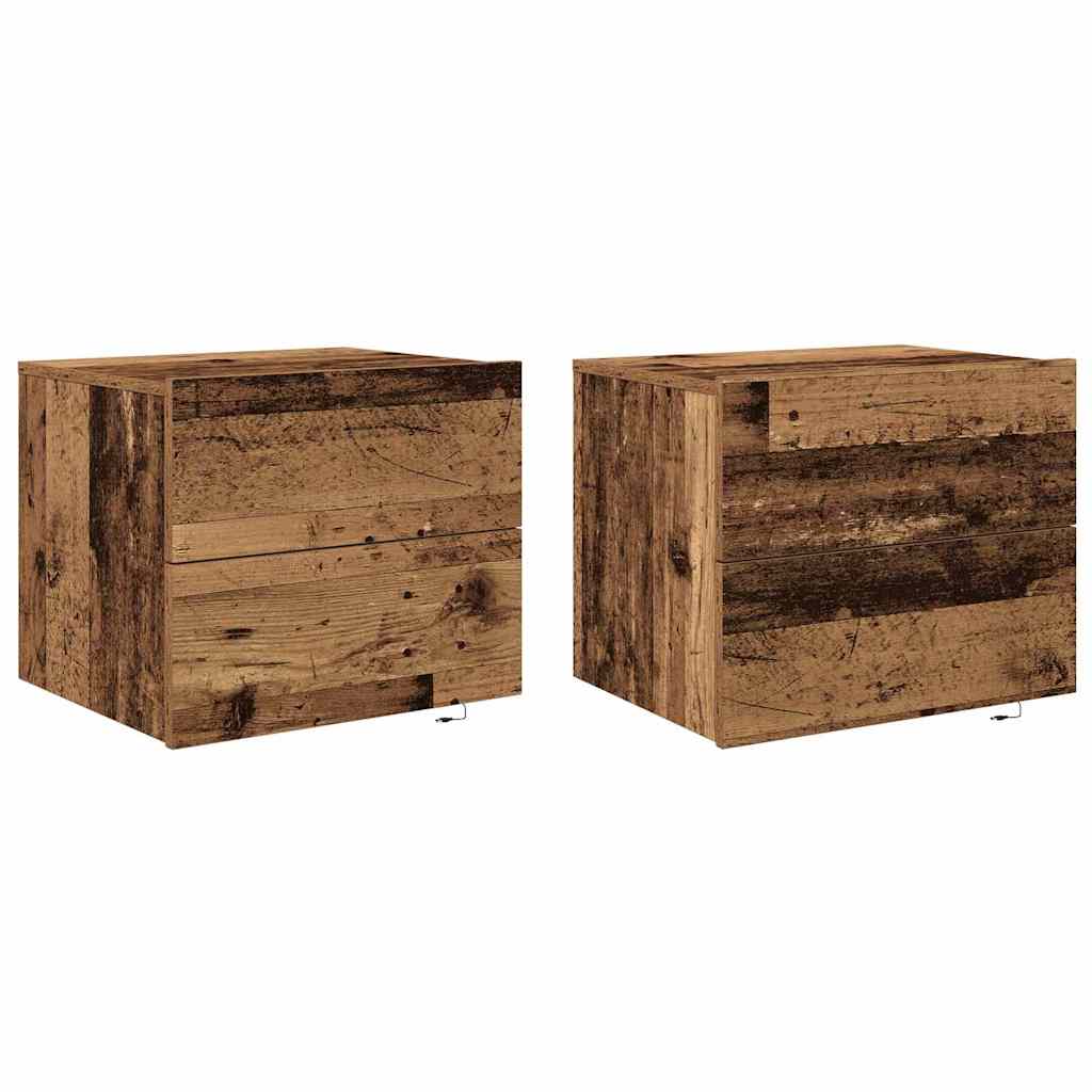 Bedside Cabinet 2 pcs Old Wood 50 x 39 x 41 cm Engineered Wood