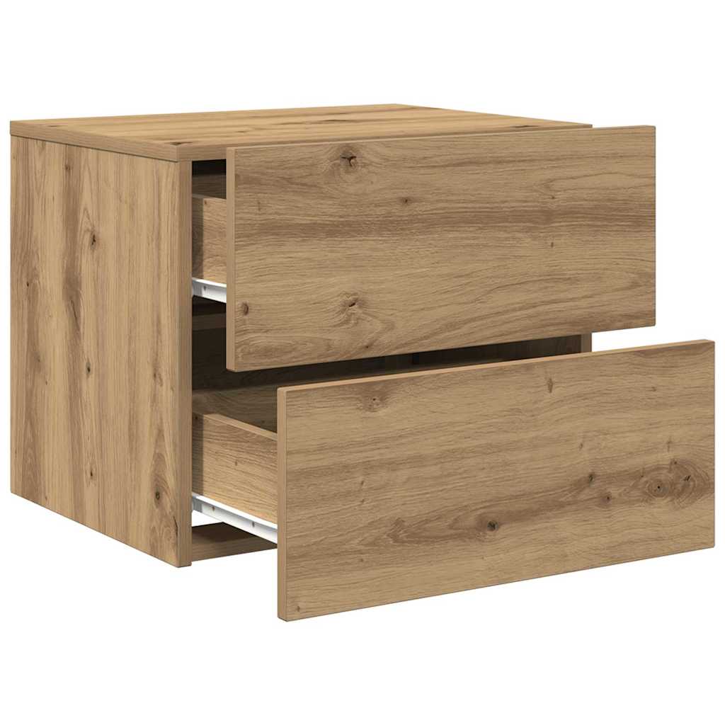 Bedside Cabinet with Drawer 2 pcs Artisan Oak 50 x 39 x 41 cm