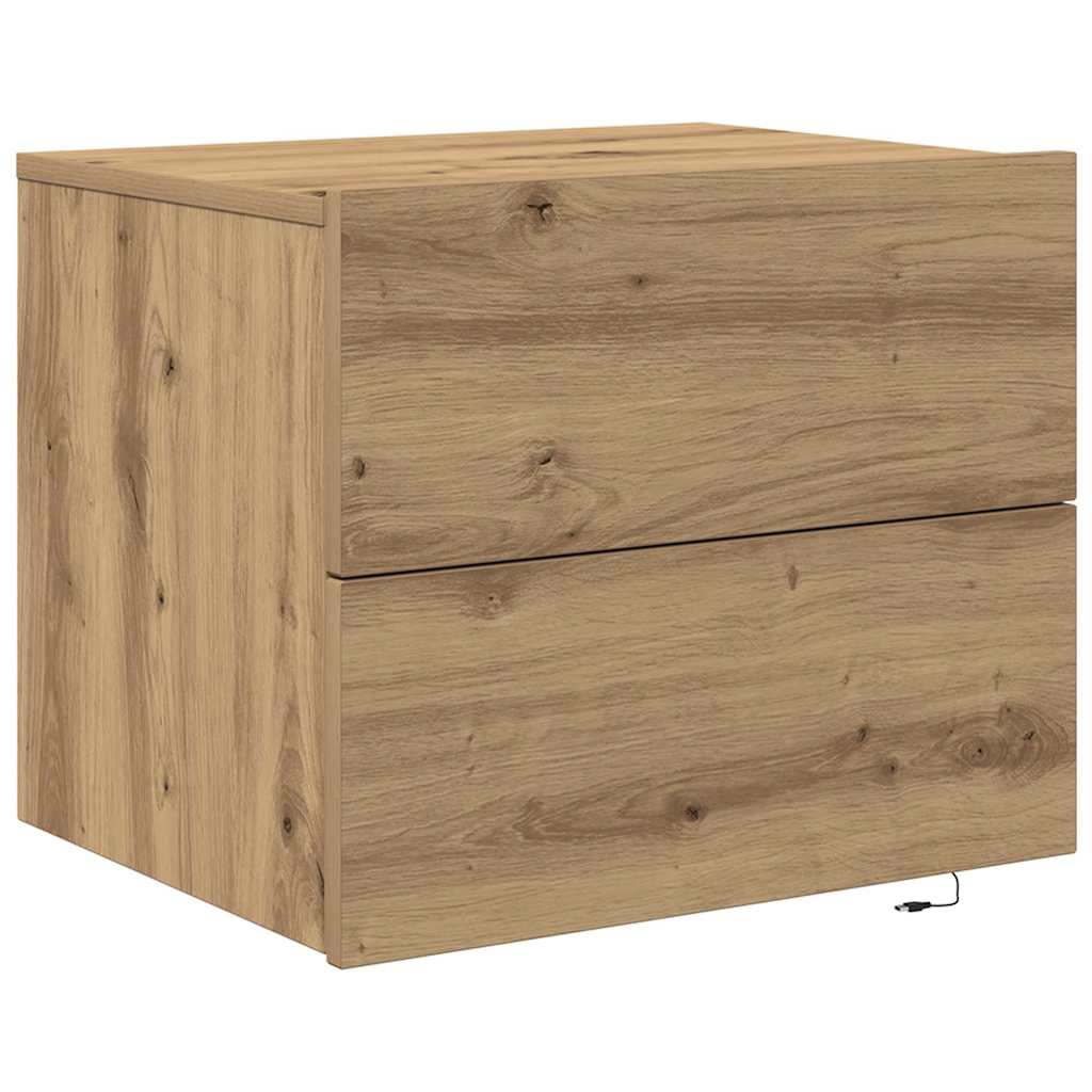 Bedside Cabinet with Drawer 2 pcs Artisan Oak 50 x 39 x 41 cm