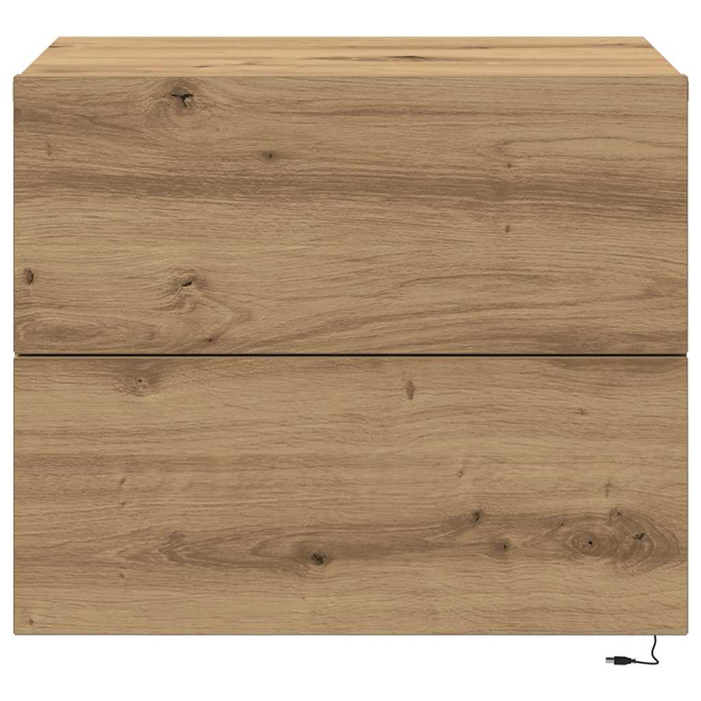 Bedside Cabinet with Drawer 2 pcs Artisan Oak 50 x 39 x 41 cm