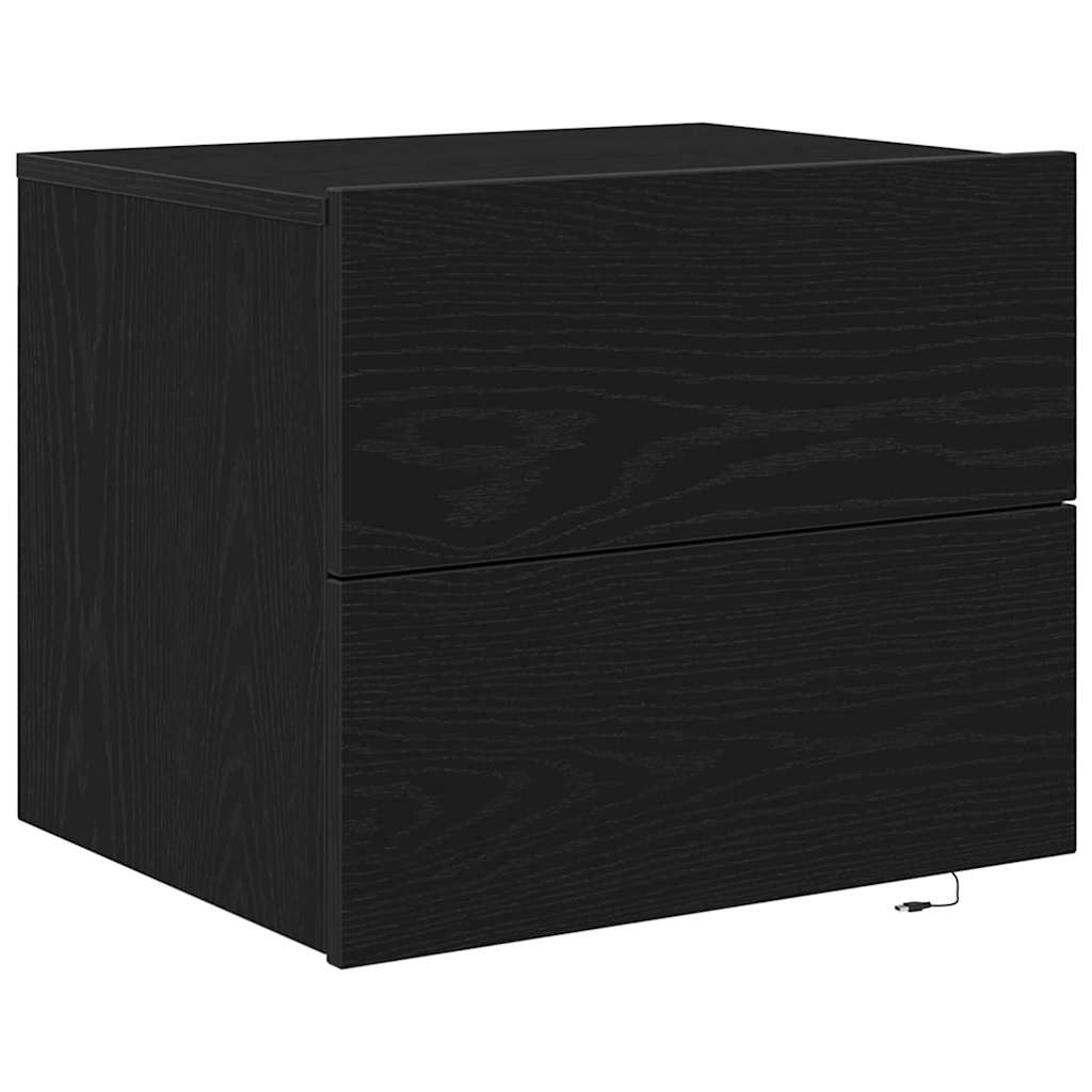 Bedside Cabinet 2 pcs Black Oak 50 x 39 x 41 cm Engineered Wood