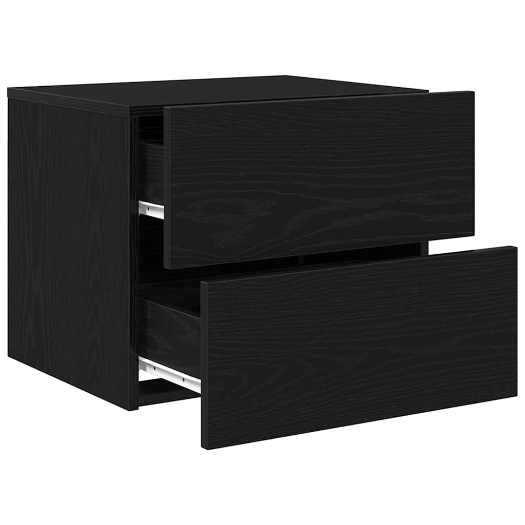 Bedside Cabinet 2 pcs Black Oak 50 x 39 x 41 cm Engineered Wood