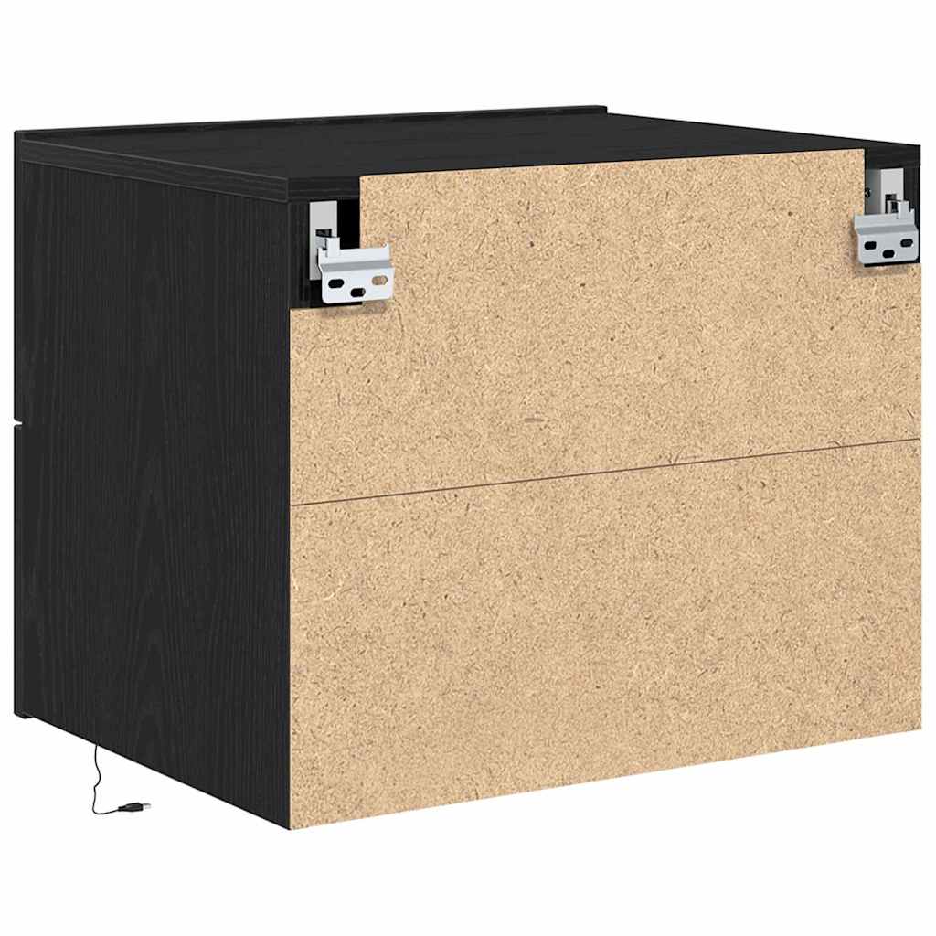 Bedside Cabinet 2 pcs Black Oak 50 x 39 x 41 cm Engineered Wood