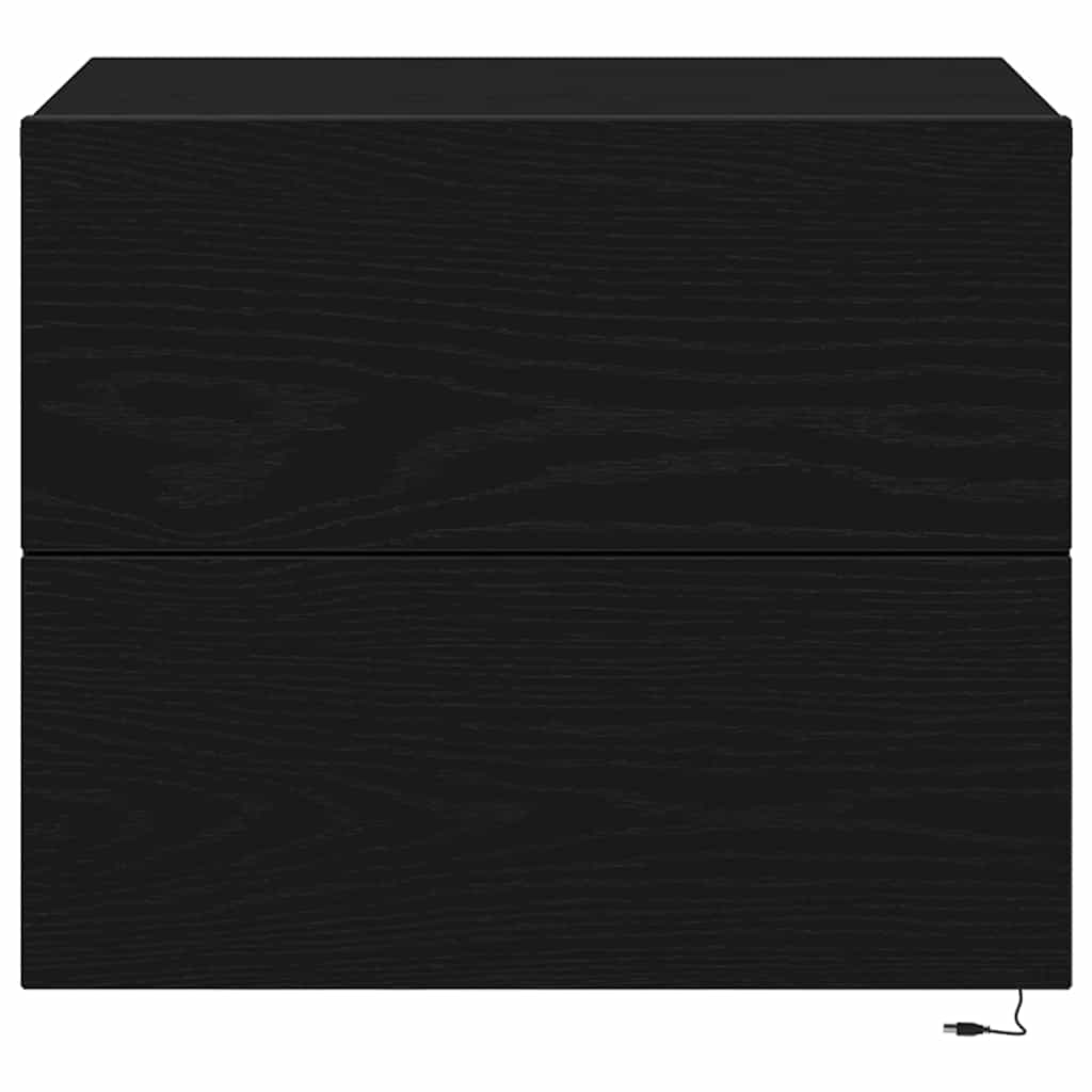 Bedside Cabinet 2 pcs Black Oak 50 x 39 x 41 cm Engineered Wood