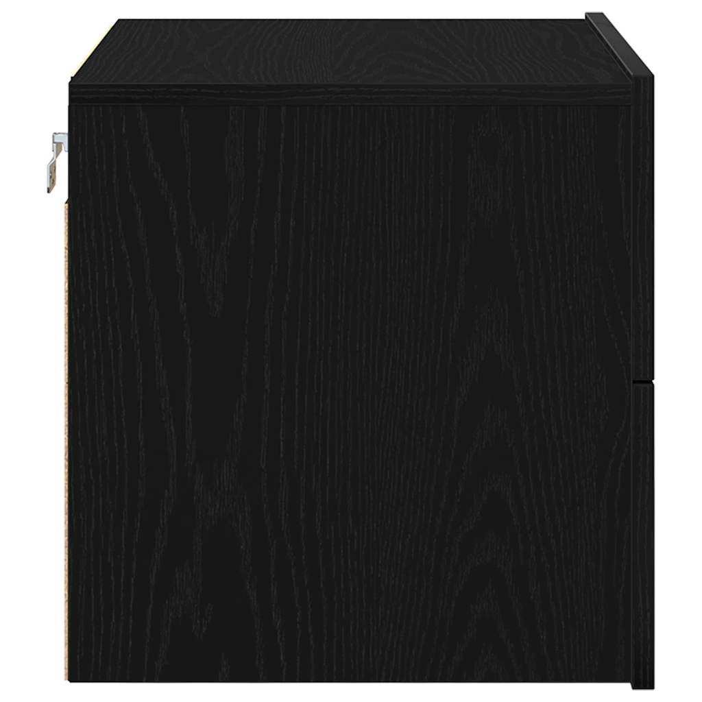Bedside Cabinet 2 pcs Black Oak 50 x 39 x 41 cm Engineered Wood
