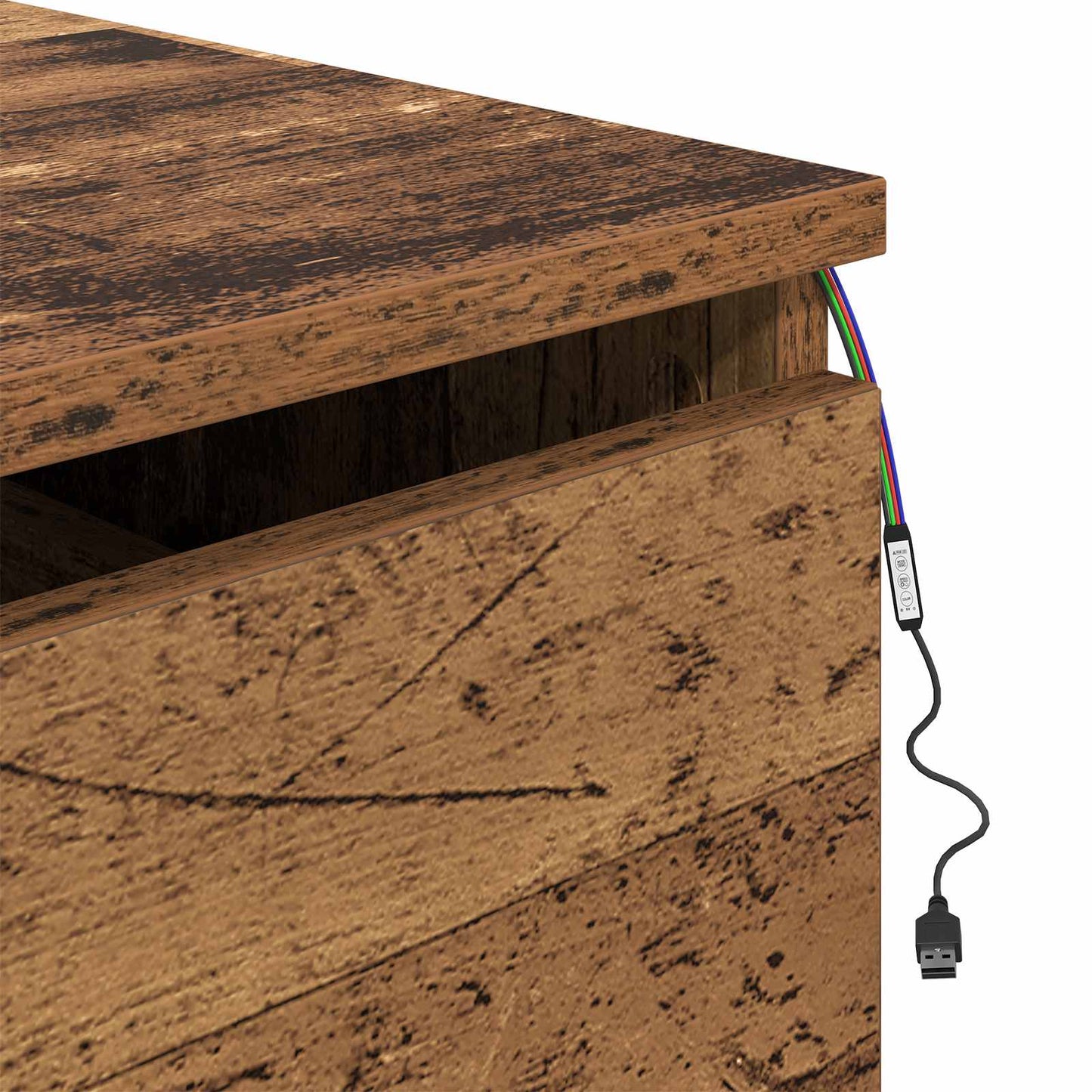 Wall-mounted Bedside Cabinet Old Wood 50 x 36 x 30 cm