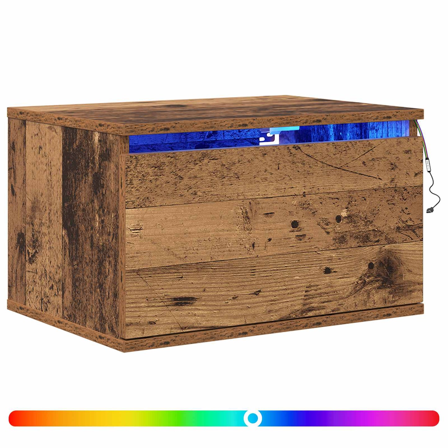 Wall-mounted Bedside Cabinet Old Wood 50 x 36 x 30 cm