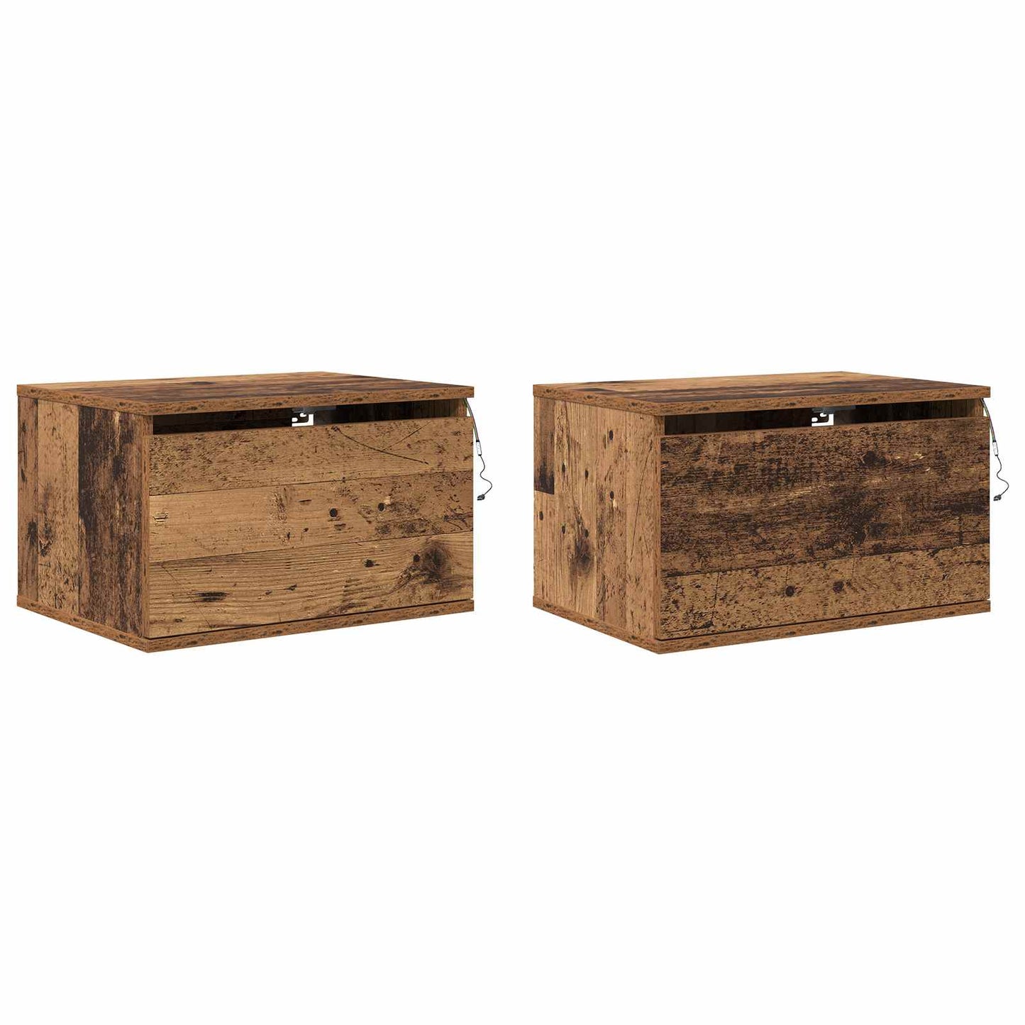Wall-mounted Bedside Cabinet 2 pcs Old Wood Engineered Wood