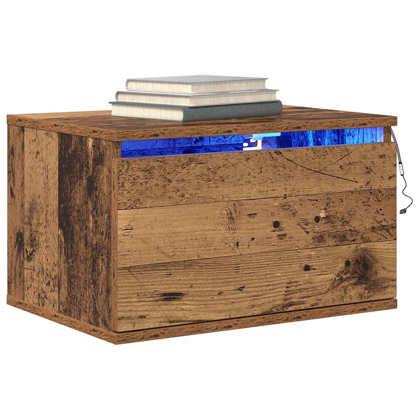 Wall-mounted Bedside Cabinet 2 pcs Old Wood Engineered Wood