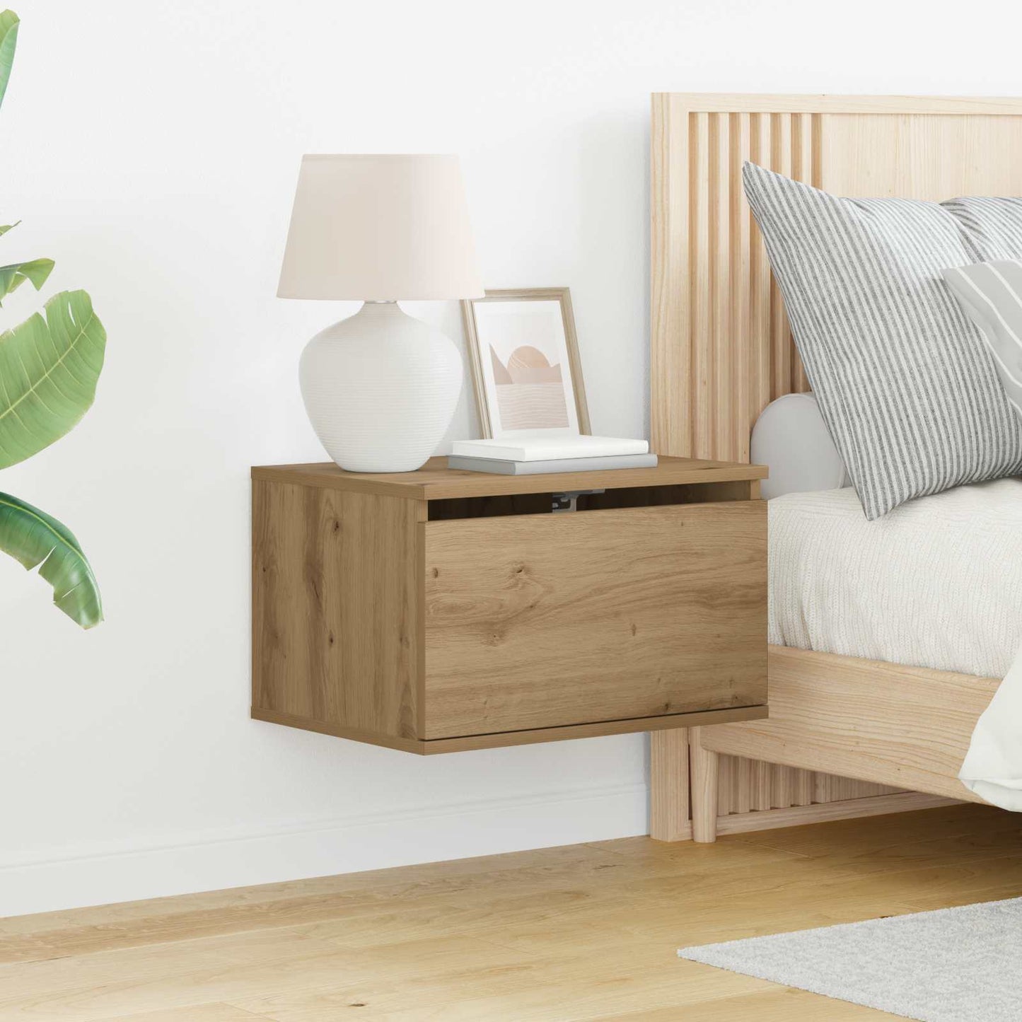Wall-mounted Bedside Cabinet Artisan Oak 50 x 36 x 30 cm