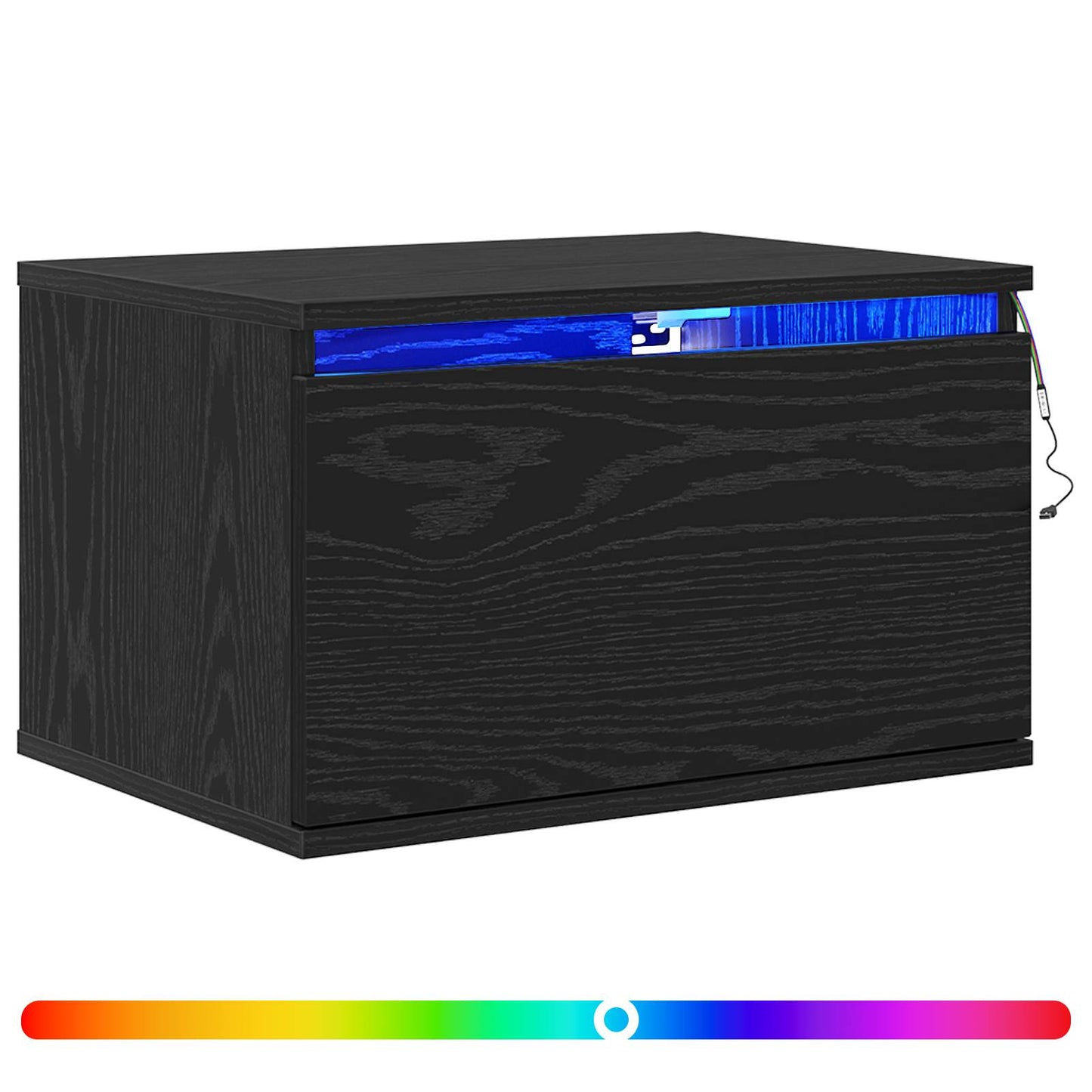 Wall-mounted Bedside Cabinet 2 pcs Black Oak 50 x 36 x 30 cm