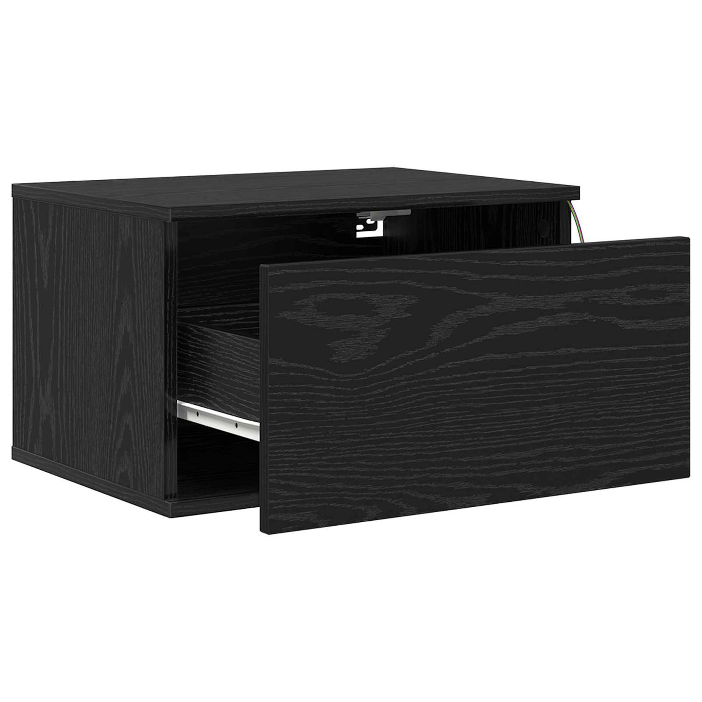 Wall-mounted Bedside Cabinet 2 pcs Black Oak 50 x 36 x 30 cm