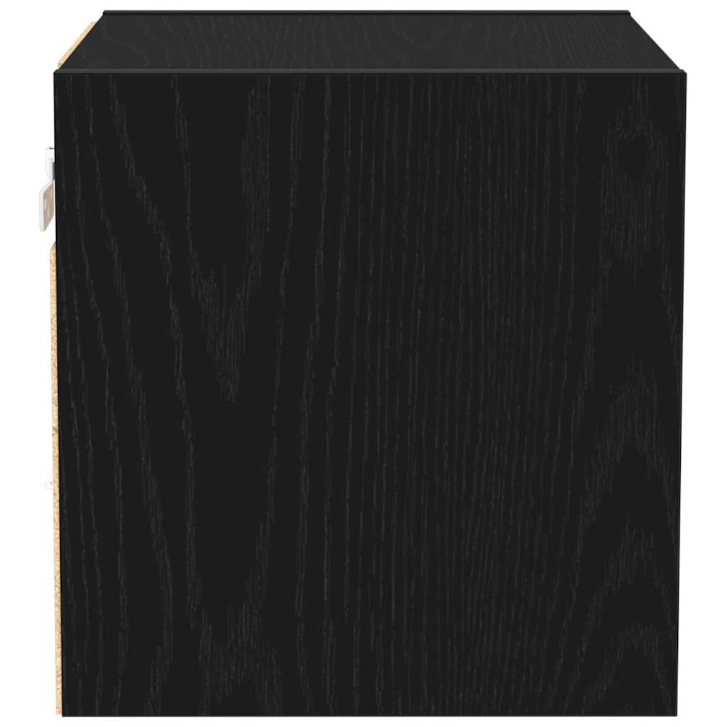 LED Wall Bedside Cabinet Black 30 x 28.5 x 30 cm