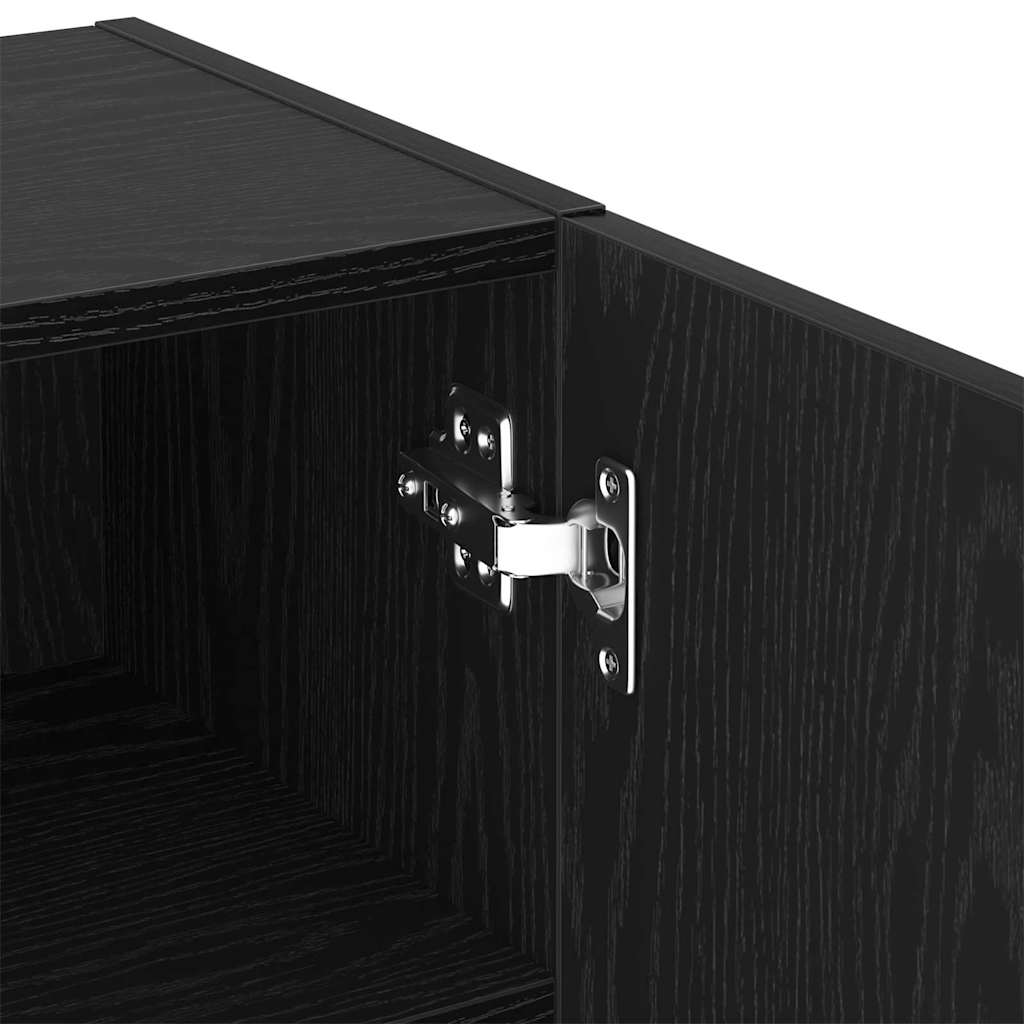 TV Cabinet Set Black Oak 40.5 x 30 x 102 cm Engineered Wood