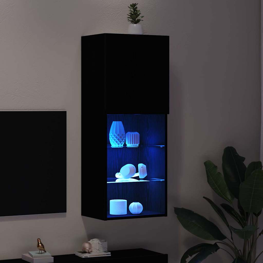 TV Cabinet Set Black Oak 40.5 x 30 x 102 cm Engineered Wood