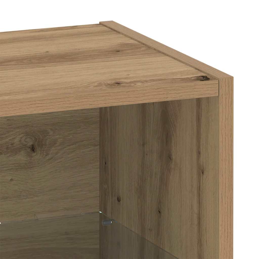 Floating Shelf with LED Light Brown 40 x 28.5 x 40 cm