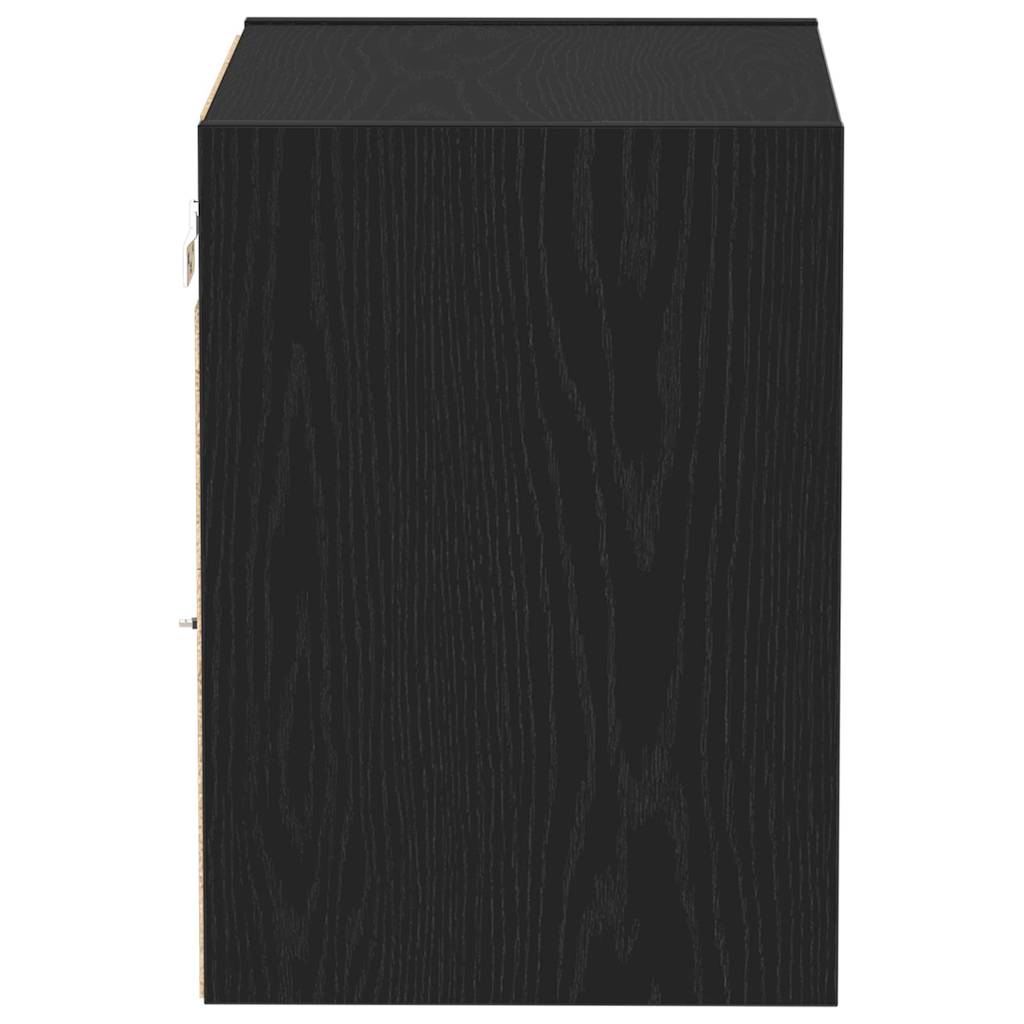 Floating Shelf with LED Light Black 40 x 28.5 x 40 cm