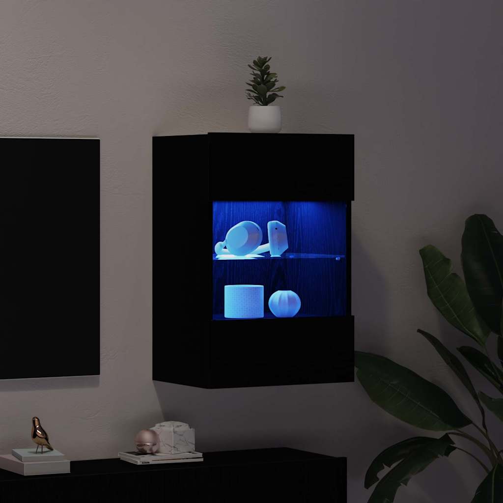 TV Cabinet Set 2 pcs Black 40 x 30 x 60.5 cm Engineered Wood