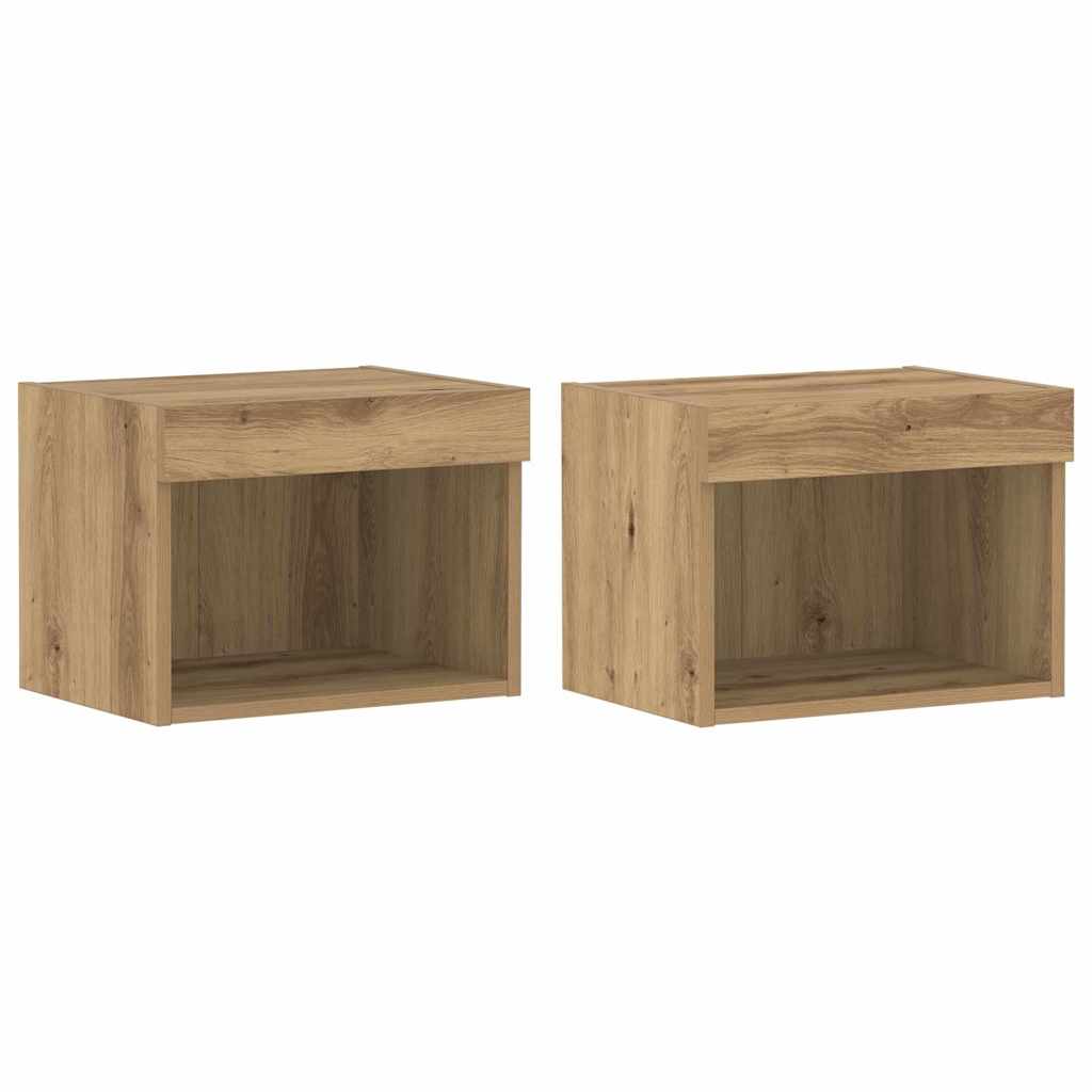 TV Cabinet Set with LED 2 pcs Artisan Oak 40 x 30 x 30 cm