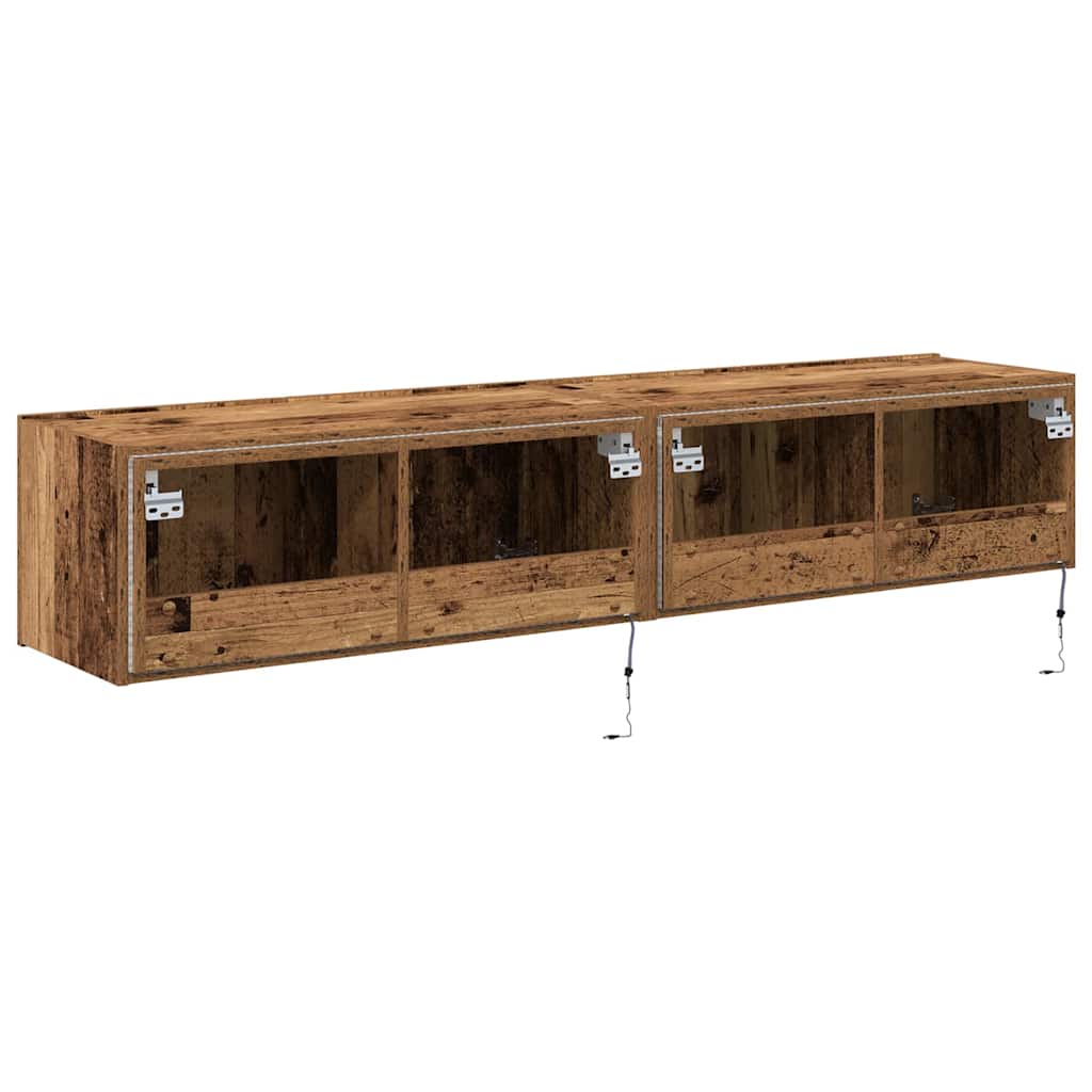 TV Wall Cabinet 2 pcs Old Wood 80 x 35 x 31 cm Engineered Wood